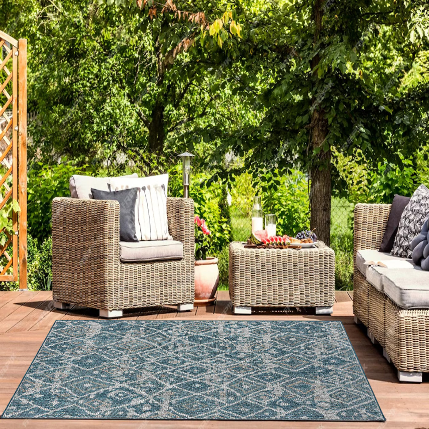 HR Waterproof Abstract Outdoor Rug - Stain and Fade-Resistant #669 –  Handcraft Rugs