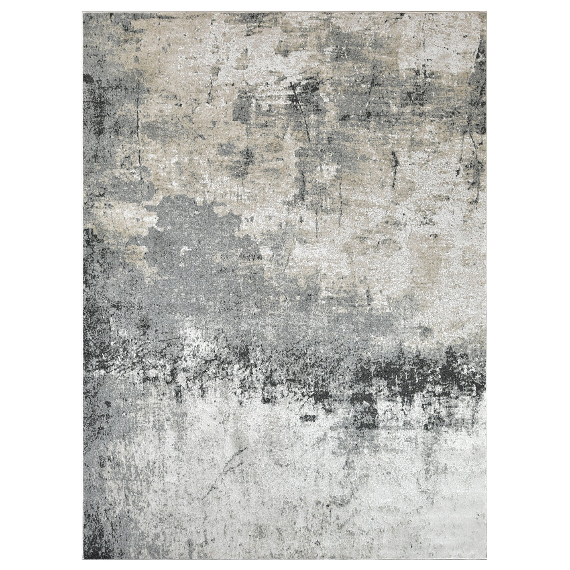 Plush Modern Rug - Gray Accents