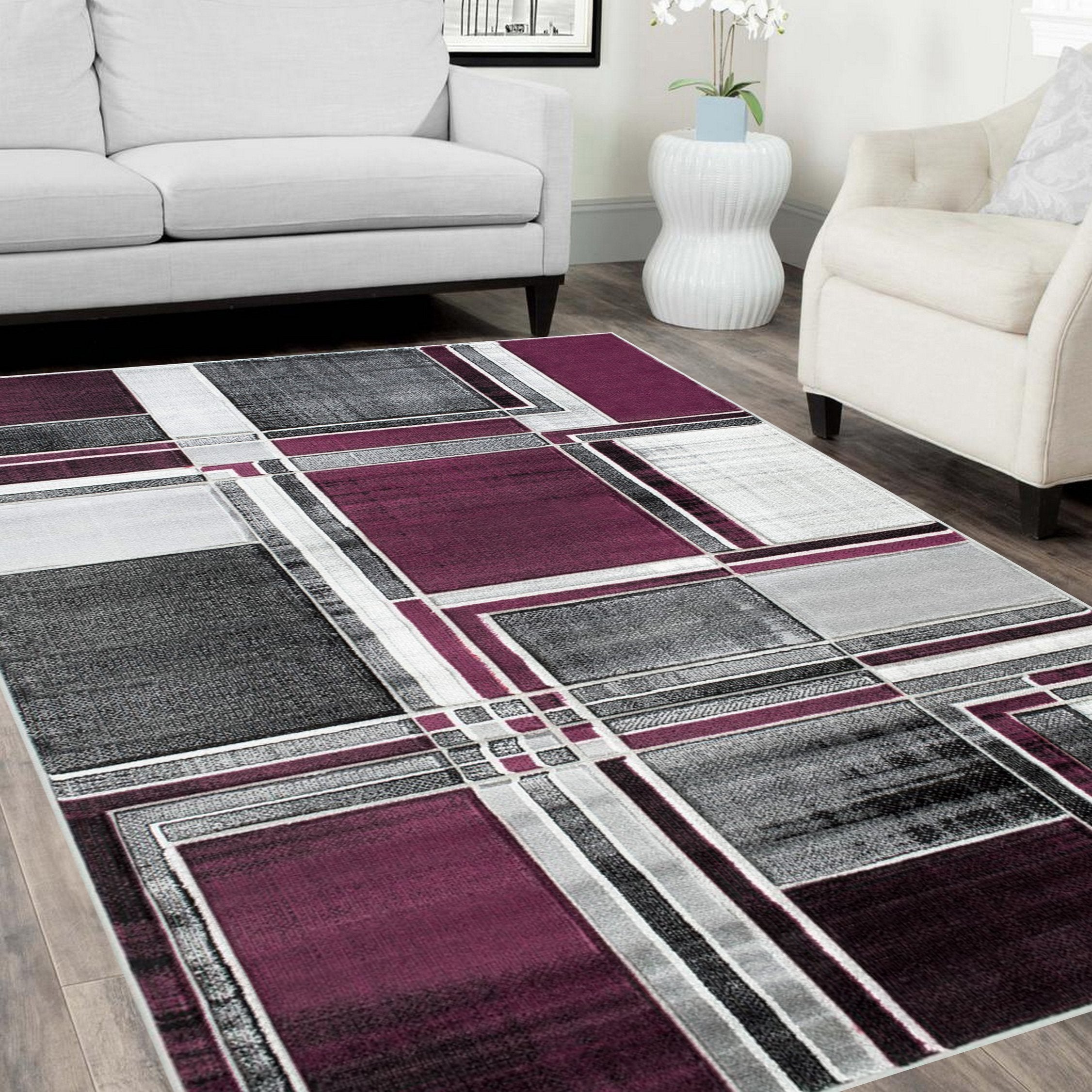 Modern Cubism Area Rug – Hand Carved and Stylish