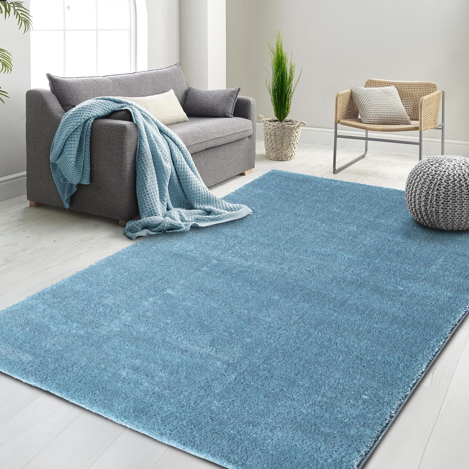 PAGISOFE Abstract Soft Shaggy Carpets 5x8 Feet TieDyed Grey Plush Fluffy  Area Rugs for Living Room Furry Rugs for Bedroom R, image size:1500x1499