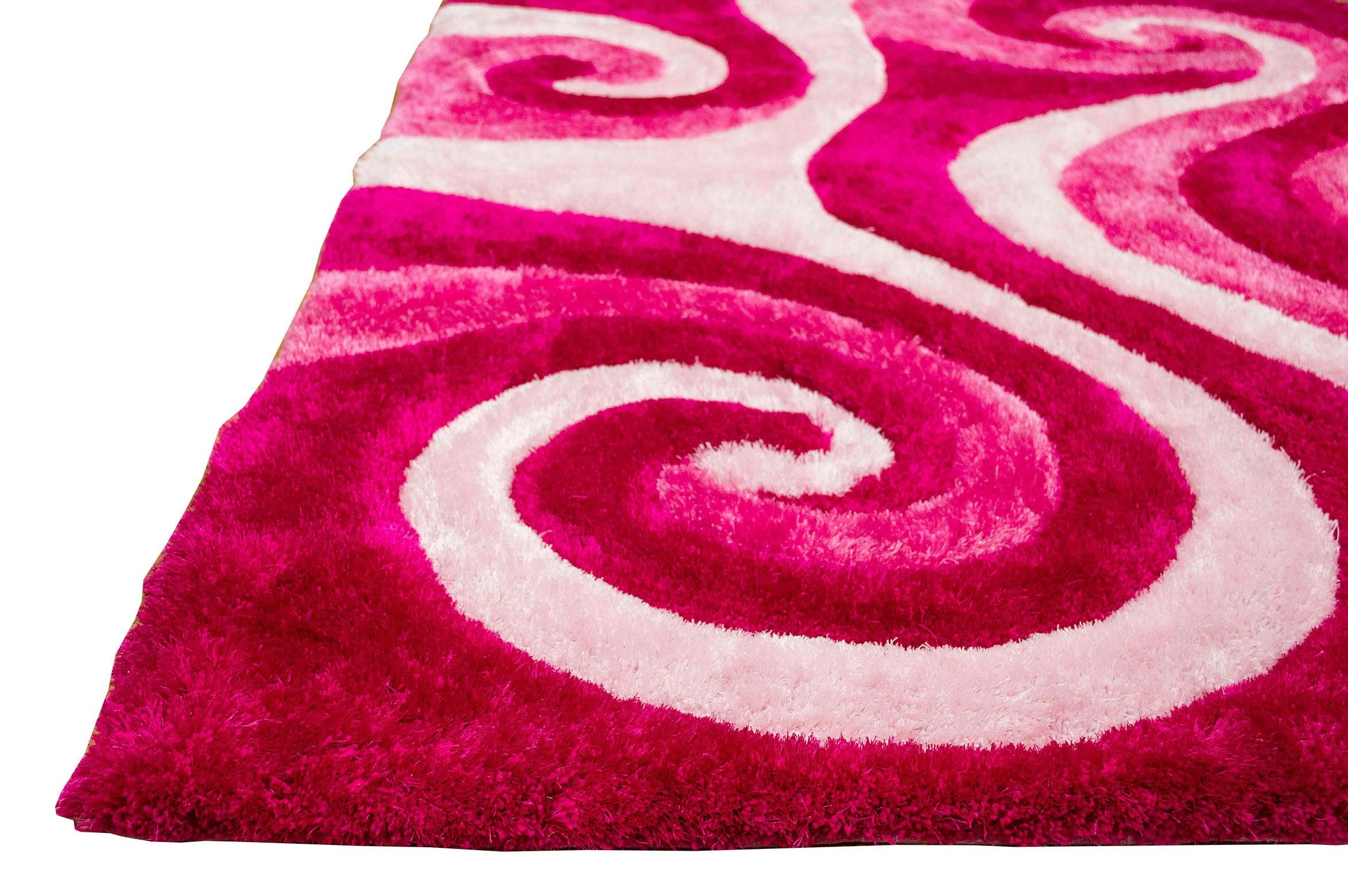 3-D Hand Carved Shaggy Rug - Soft Modern Colors