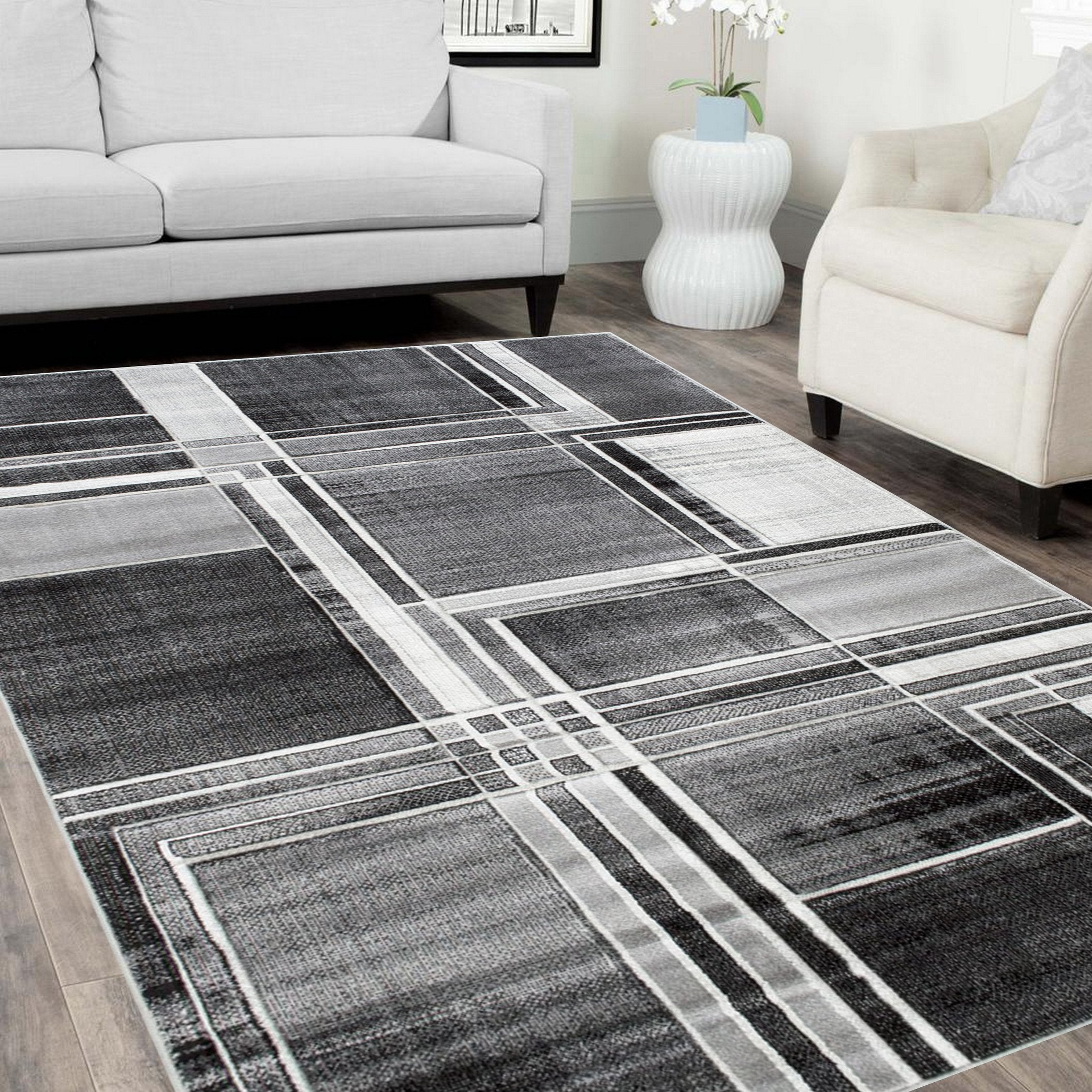Modern Cubism Area Rug – Hand Carved and Stylish