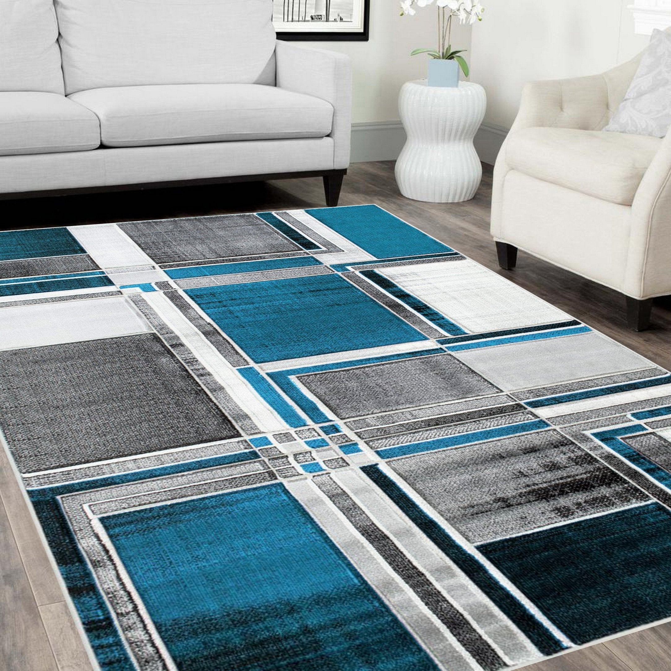 Modern Cubism Area Rug – Hand Carved and Stylish