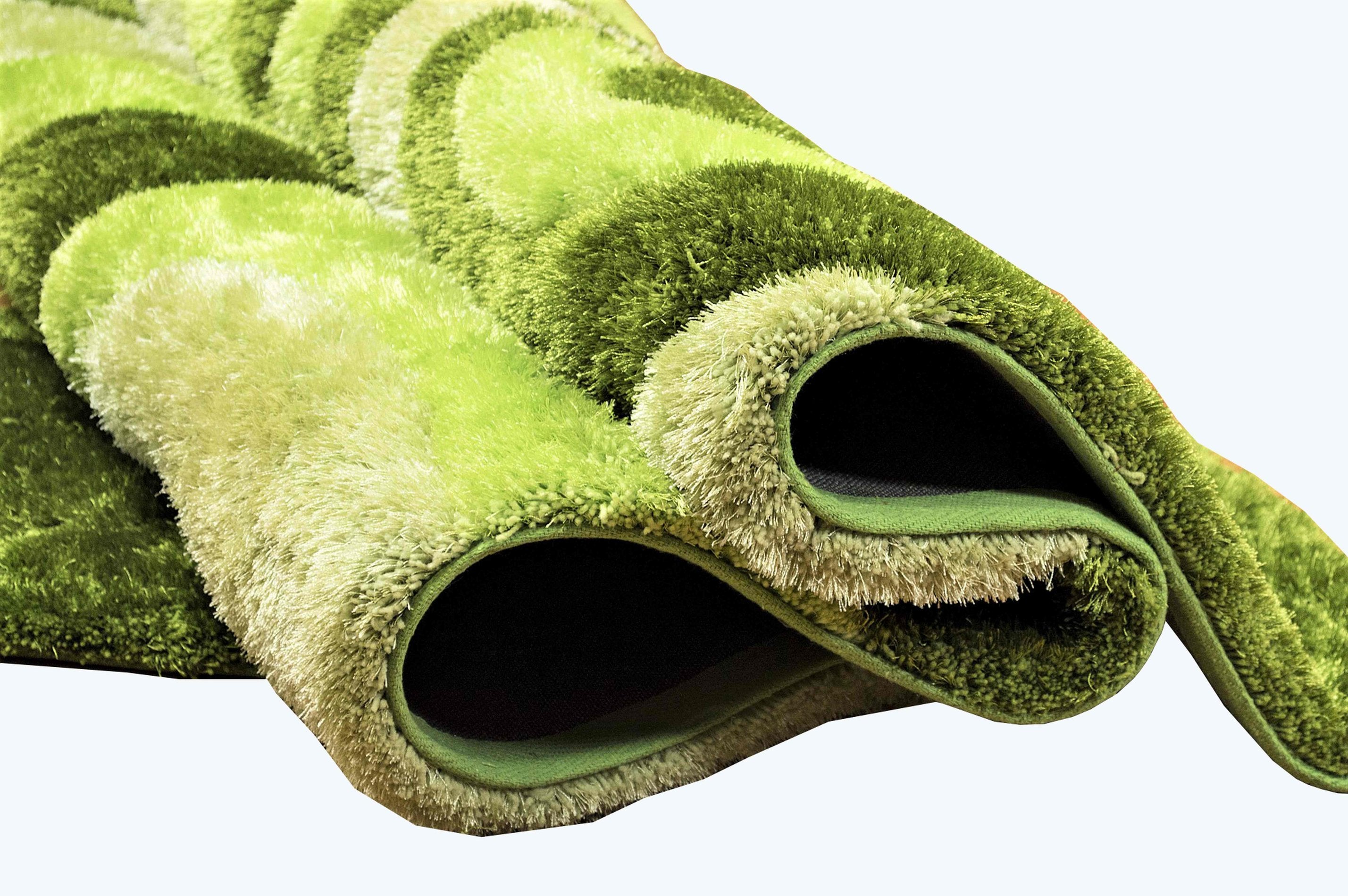 3-D Hand Carved Shaggy Rug - Soft Modern Colors