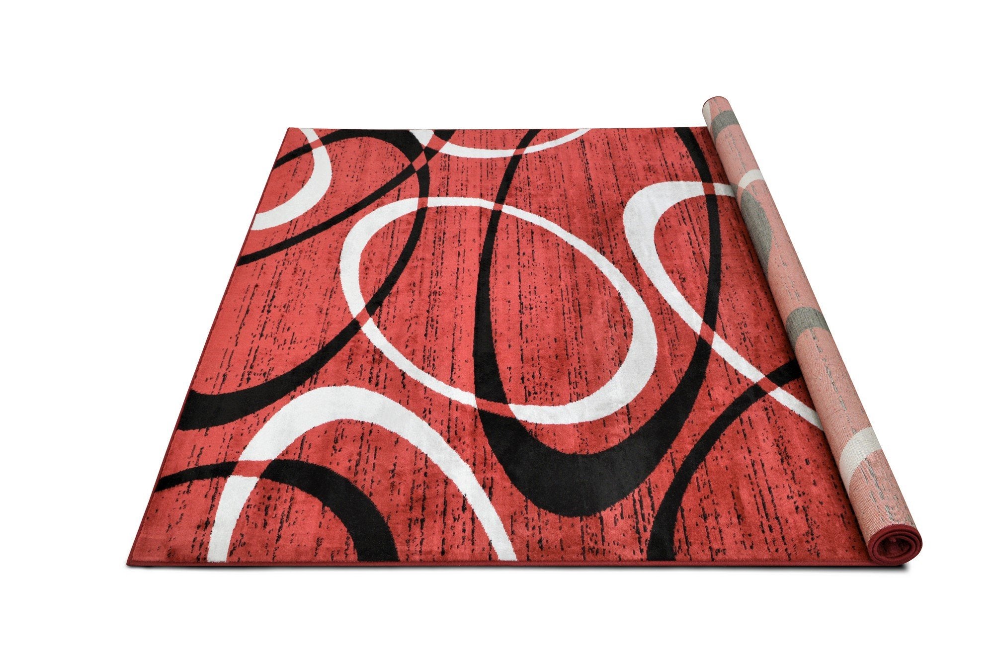 Modern Bohemian Oval Rug - Available in gray, red, beige, and blue.