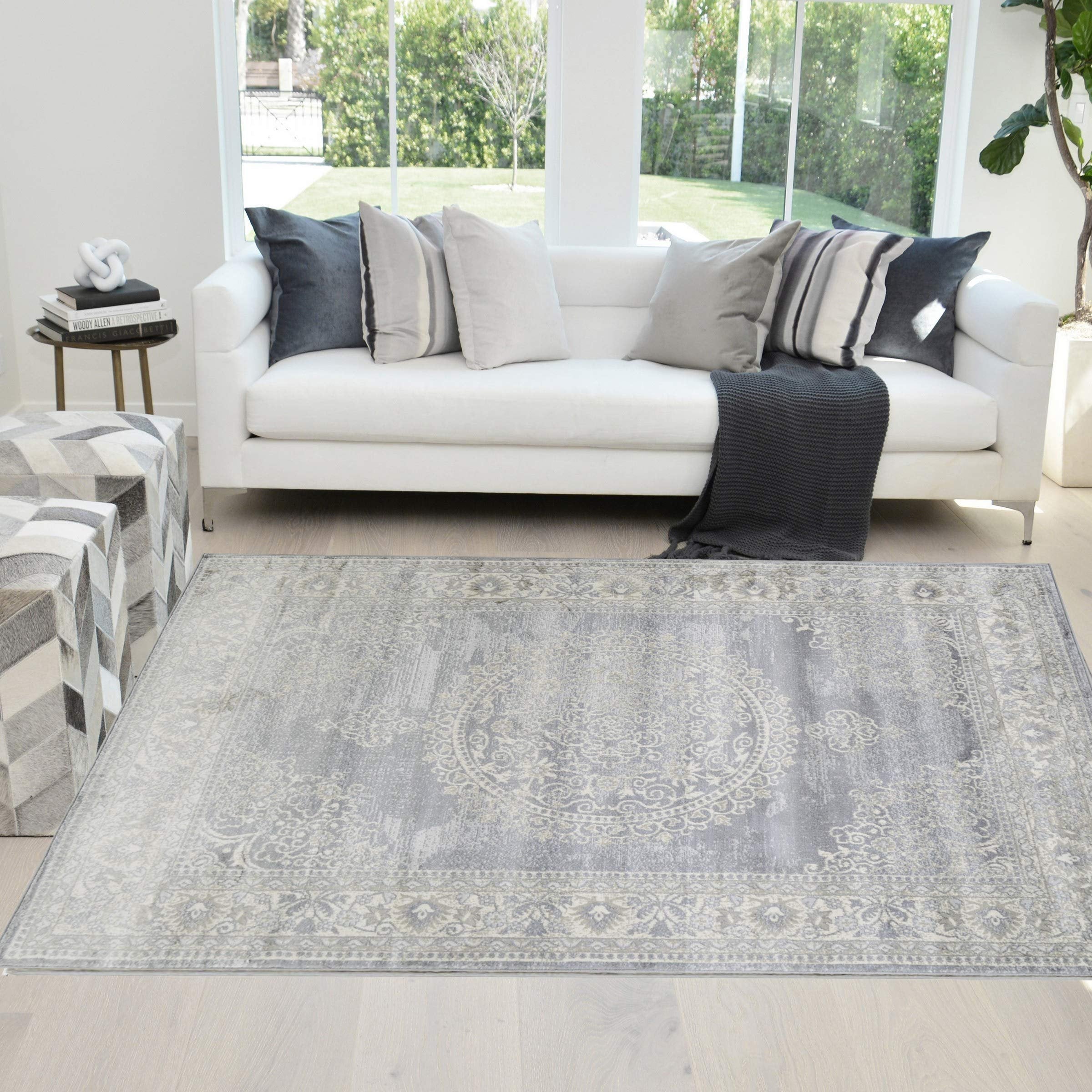 Traditional Rug for Living Room Antiqued Oriental Boho Décor