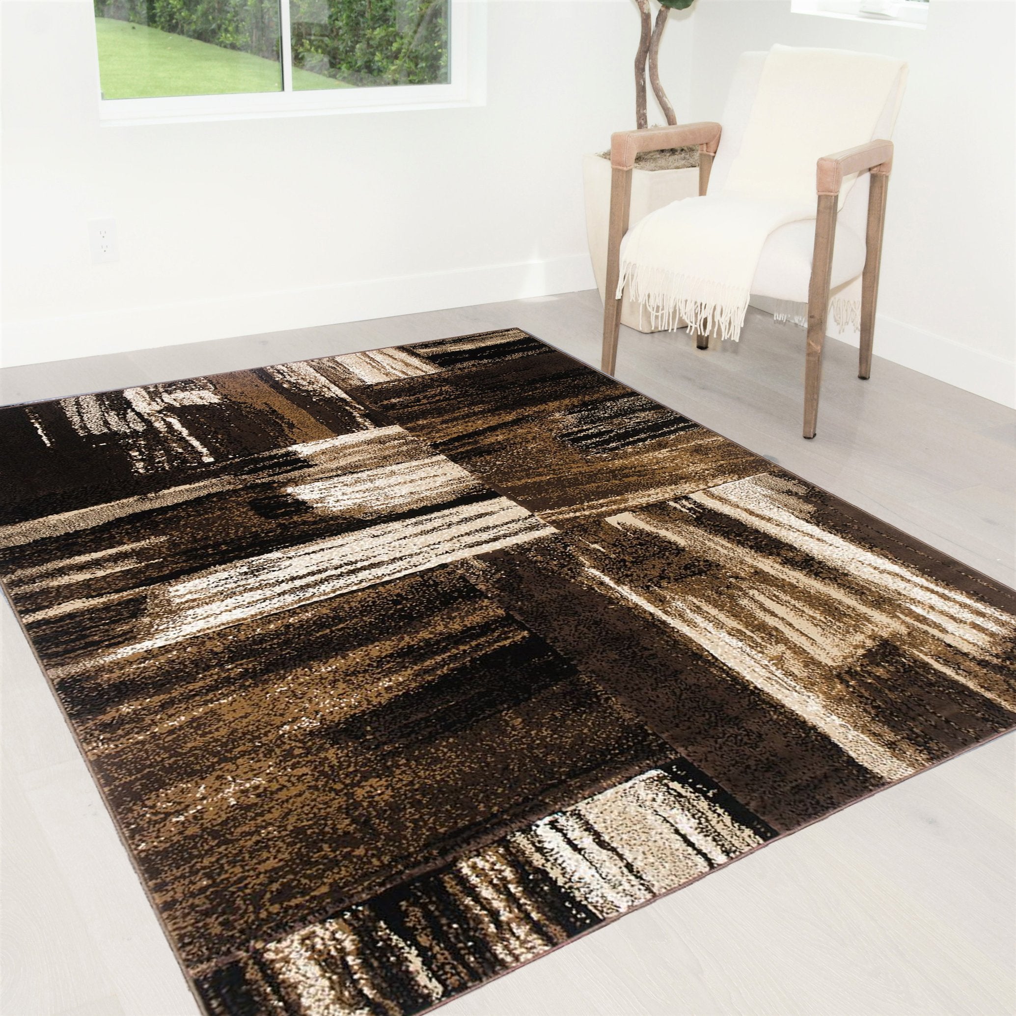 Modern Brush Stroke Rug – Soft, Colorful, and Easy to Clean - Mixed Color Rugs