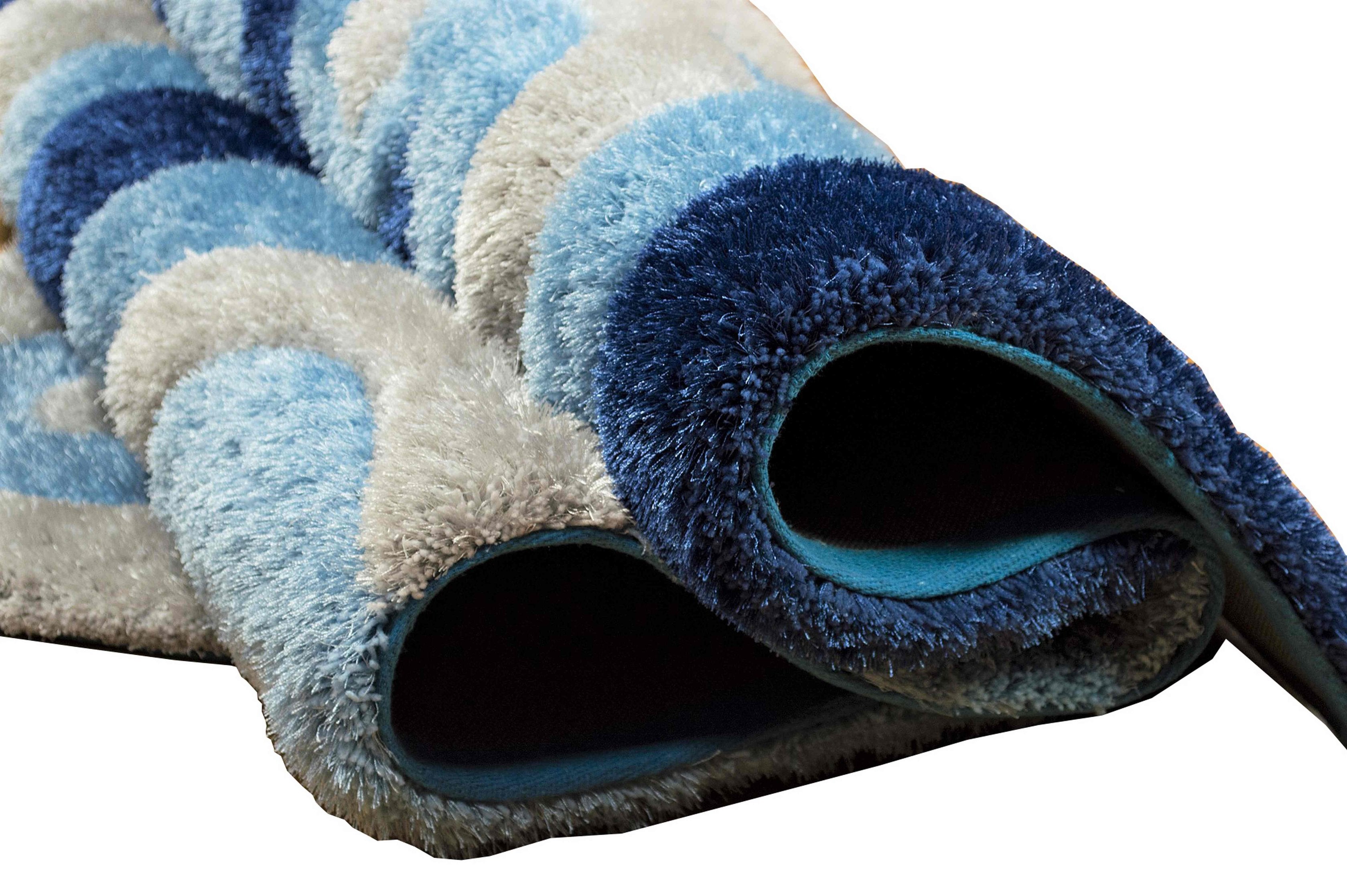 3-D Hand Carved Shaggy Rug - Soft Modern Colors