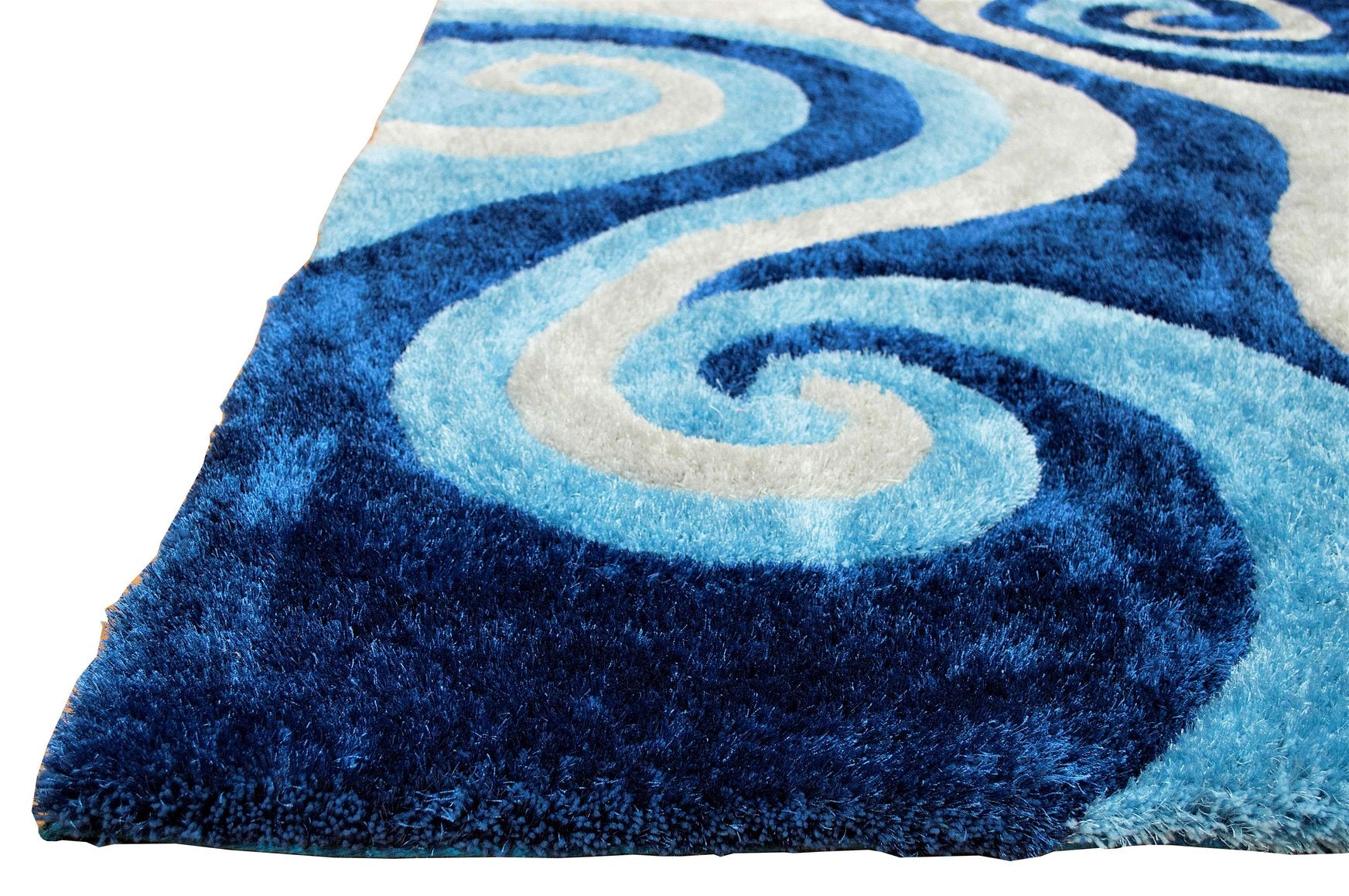 3-D Hand Carved Shaggy Rug - Soft Modern Colors