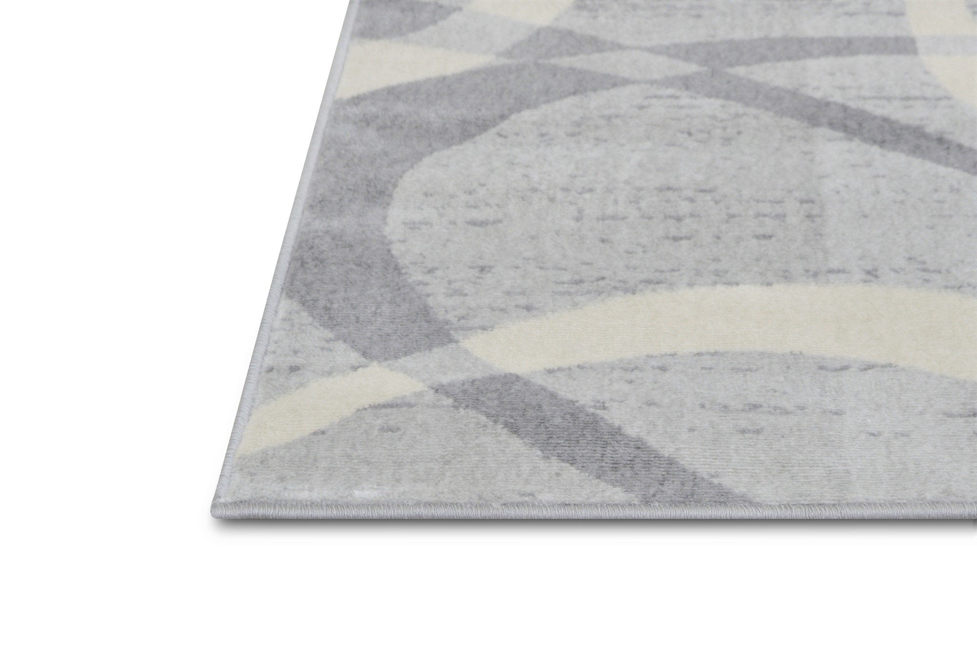 Modern Bohemian Oval Rug - Available in gray, red, beige, and blue.