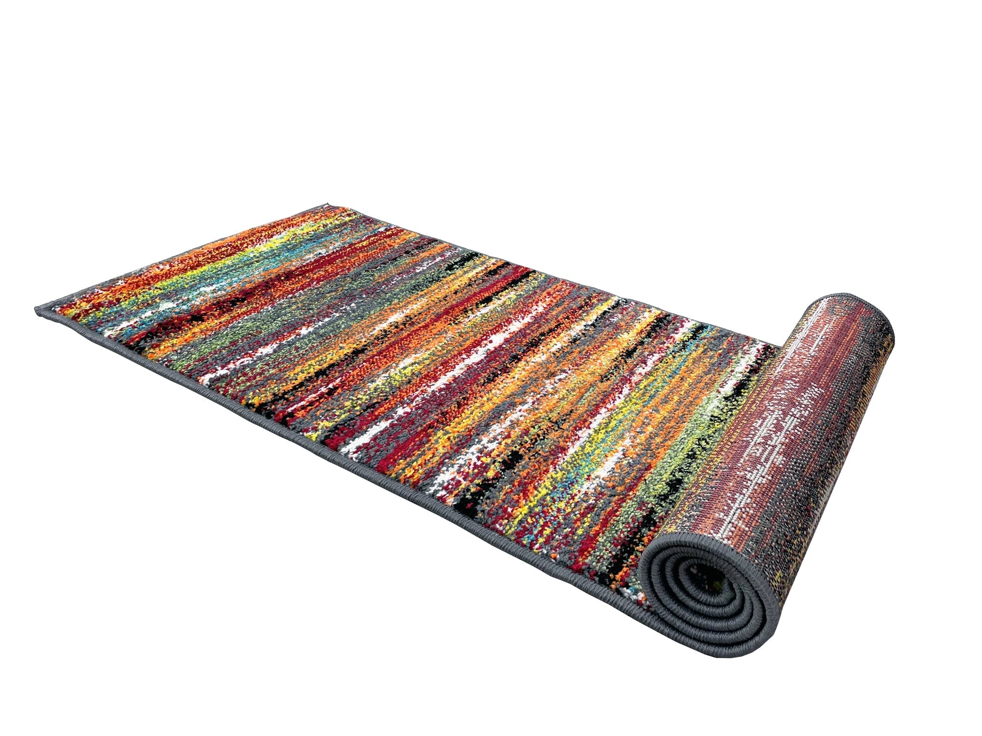 Colorful Stripped Rainbow Area Rug
