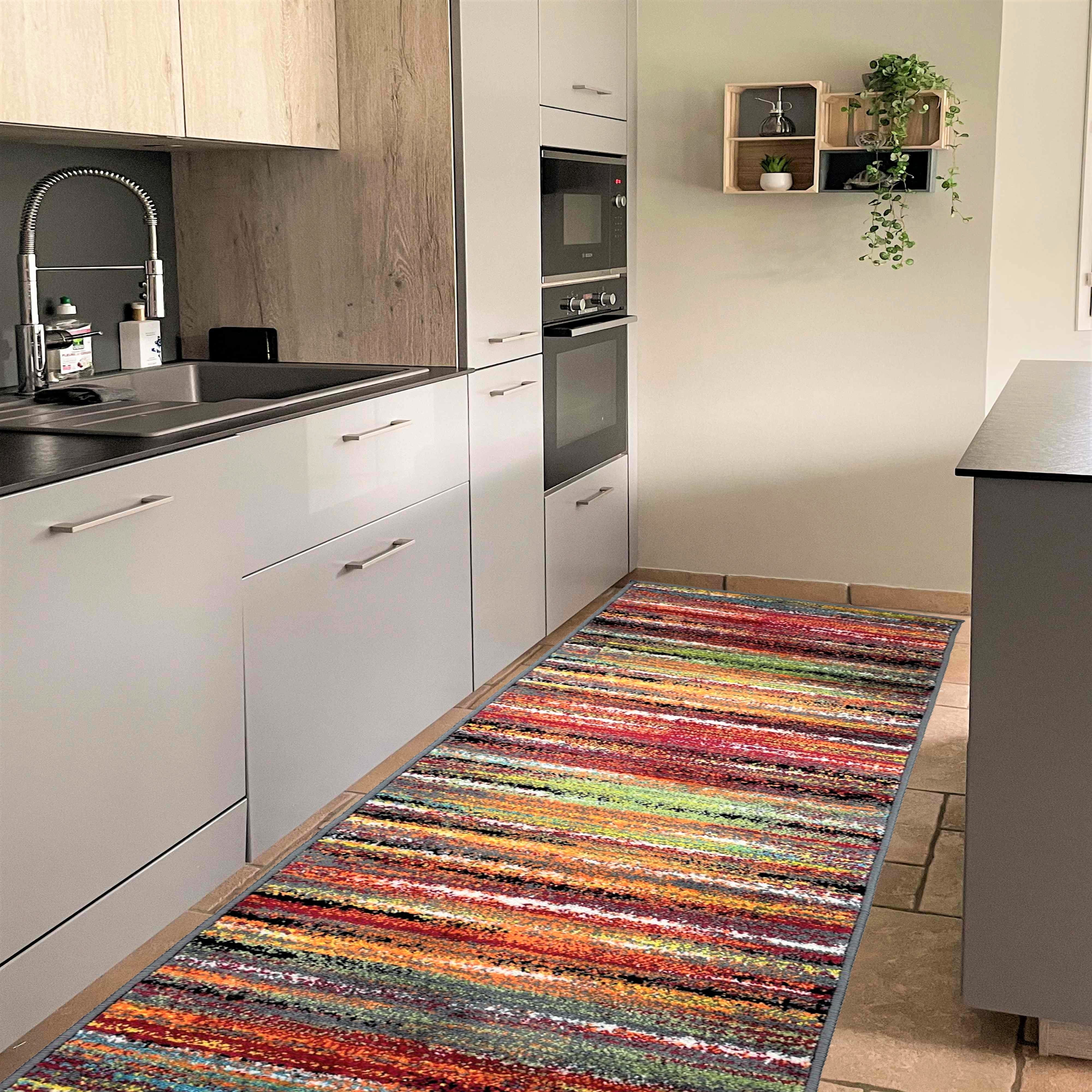 Colorful Stripped Rainbow Area Rug