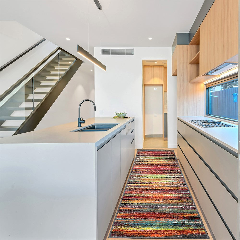 Colorful Stripped Rainbow Area Rug