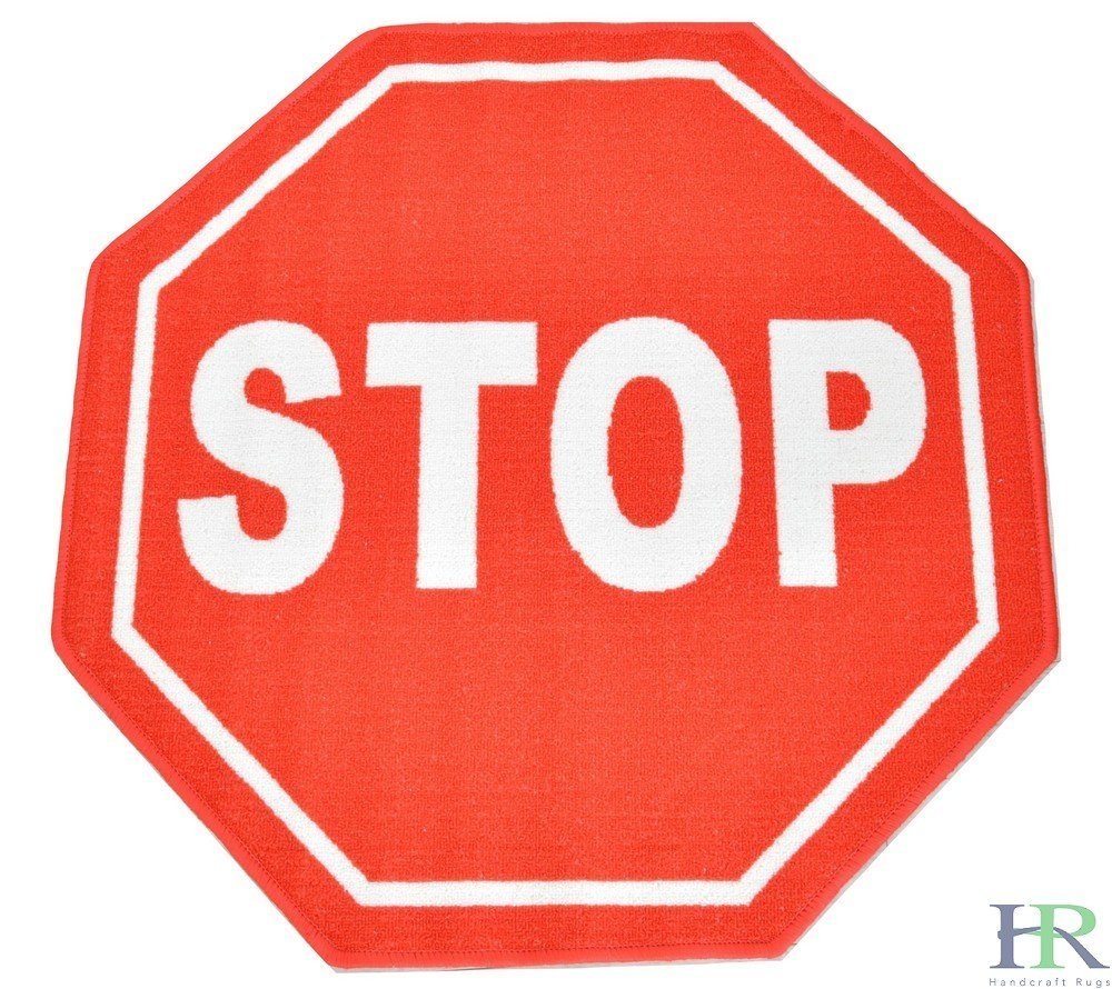 Stop Sign Non-Slip Doormat / Mat For Office and Room and Driving School - 3 feet
