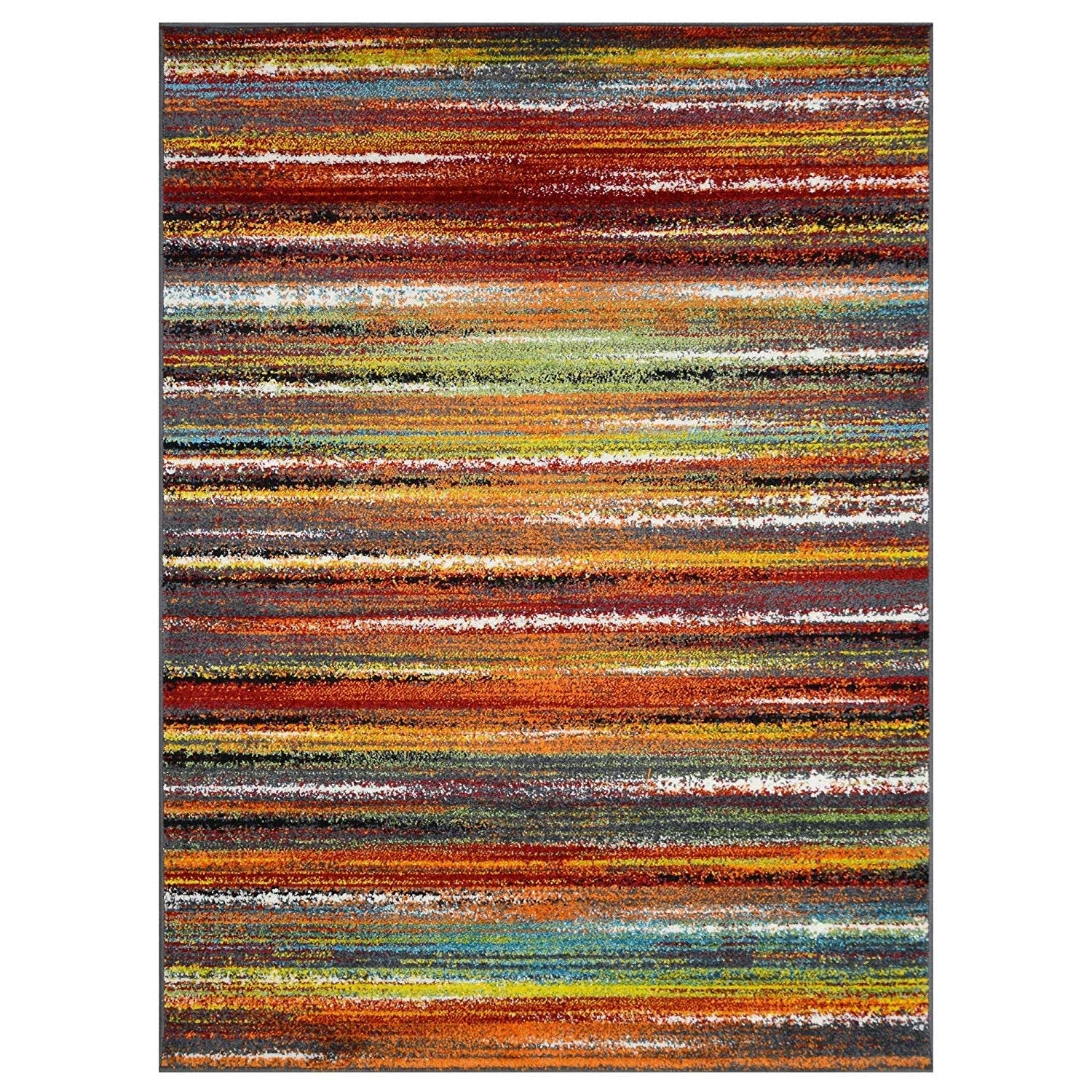 Colorful Stripped Rainbow Area Rug