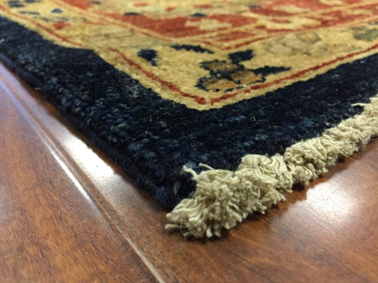 Hand Knotted Pakistani Rug-Ziegler-Navy Blue/Red/Multi-(18.3 by 11.6 Feet)