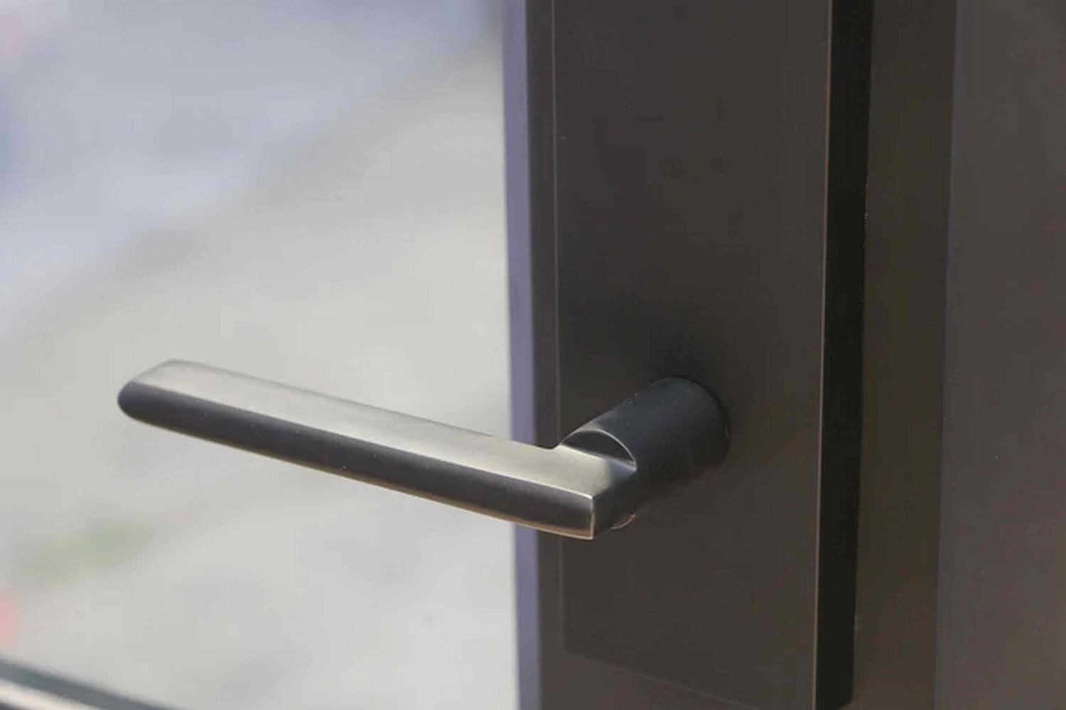 HR Left Hand Inswing Entryway 72x81 Matte Black French Iron Double Door Made of Steel | 3-Lite with kickplate | Complete with Handle and Lock | Modern Front View Design.