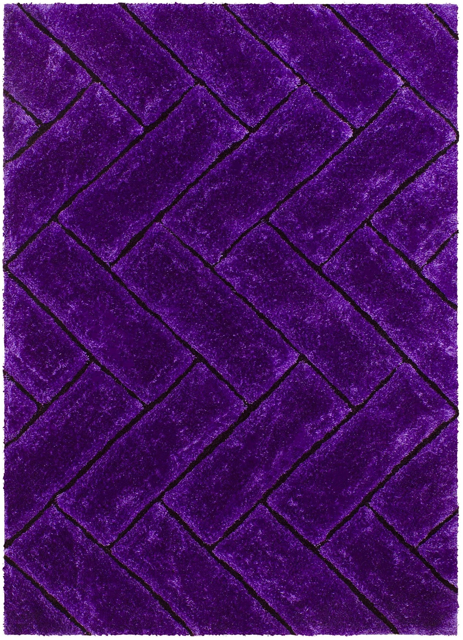 3-D Hand Carved Shaggy Rug - Soft Modern Colors