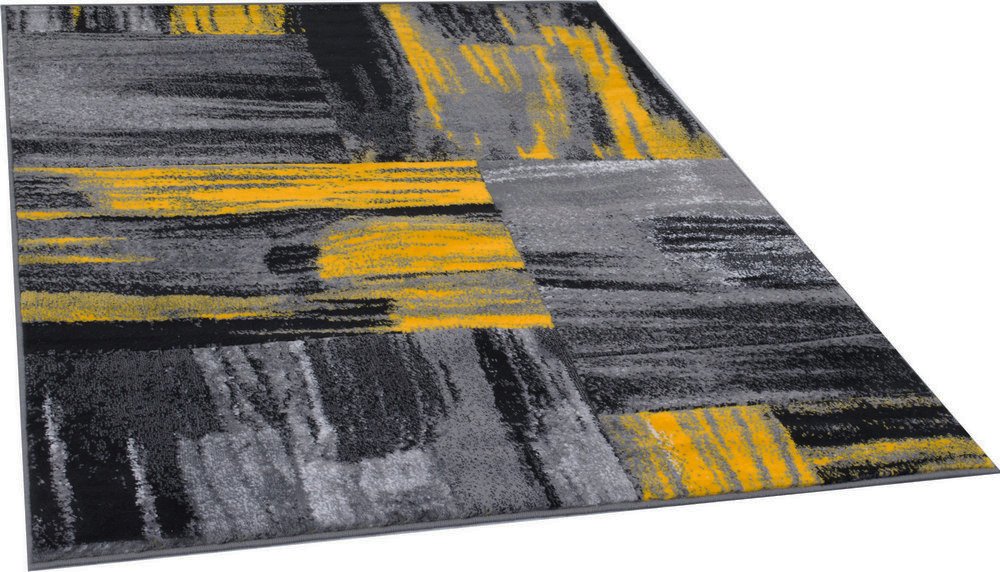 Modern Mixed Brush Color Pattern Area Rug – Various Sizes Available in Gray, Red, Beige, Blue, Lava, Orange, Electric Green, Yellow, Chocolate