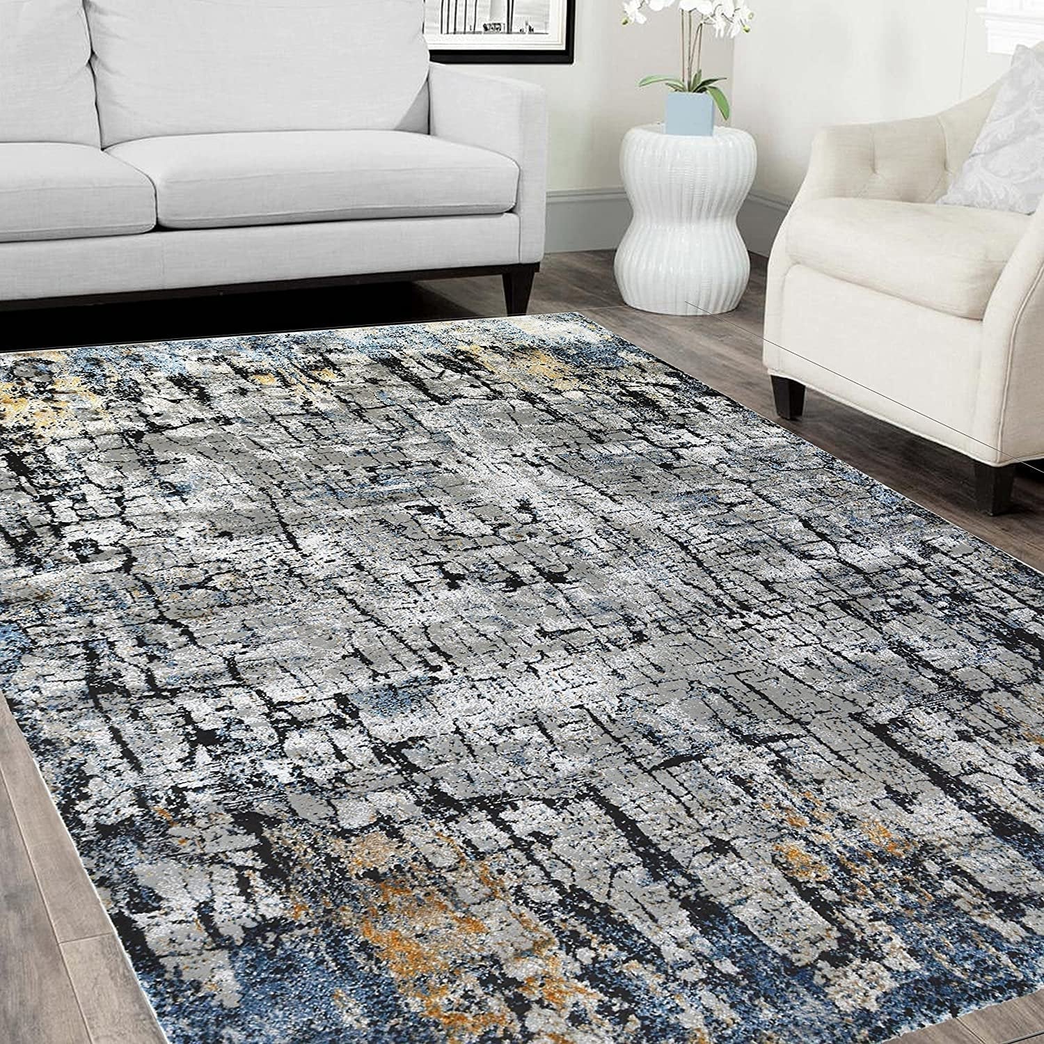 Abstract Pattern Viscos Rug #73