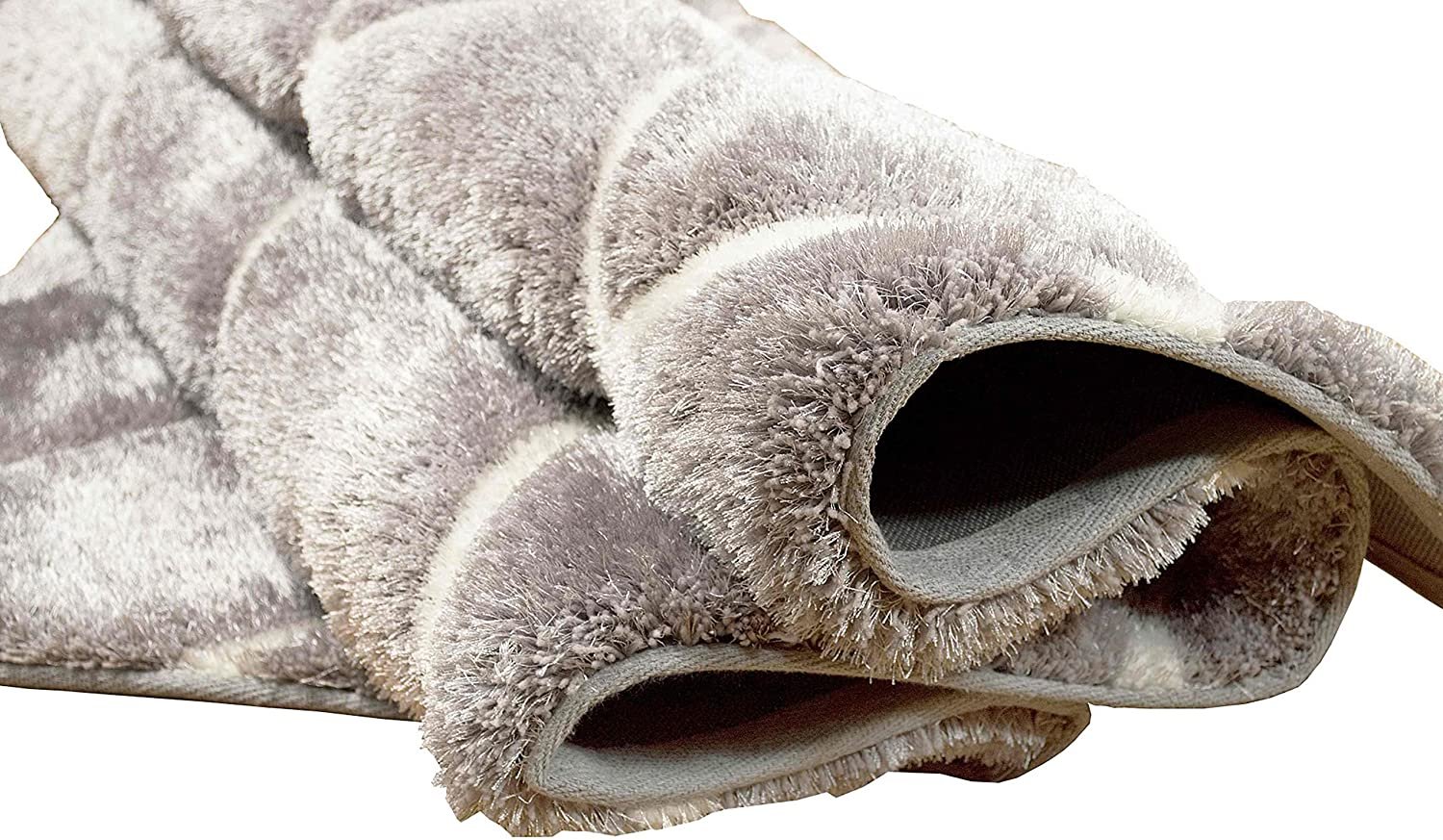 3-D Hand Carved Shaggy Rug - Soft Modern Colors