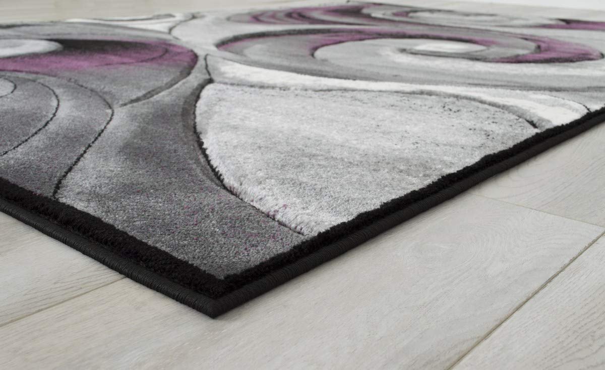 Swirls Abstract Design Hand Carved Rugs #10