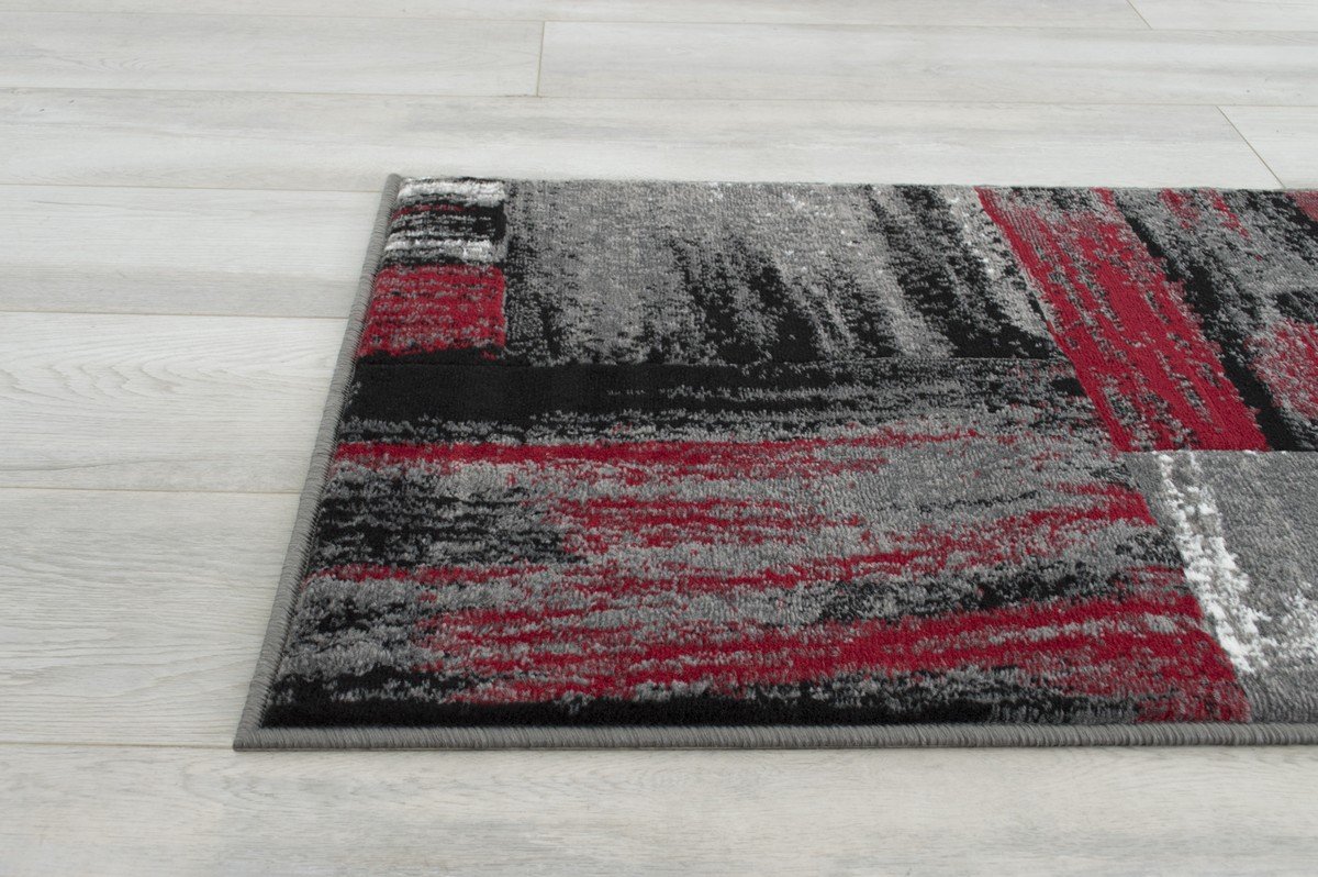 Modern Mixed Brush Color Pattern Area Rug – Various Sizes Available in Gray, Red, Beige, Blue, Lava, Orange, Electric Green, Yellow, Chocolate