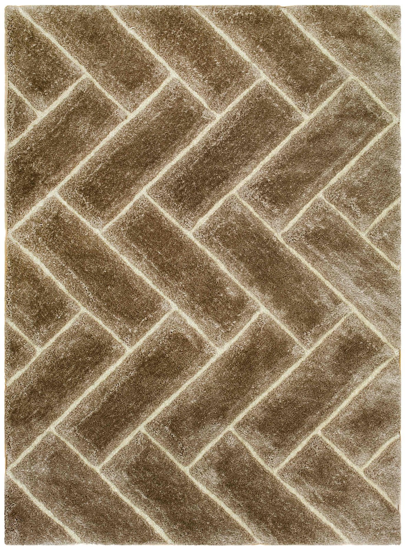 3-D Hand Carved Shaggy Rug - Soft Modern Colors