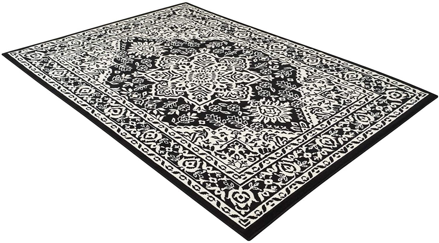 Traditional Rug for Living Room Antiqued Oriental Black and White Area Rug Boho D????cor Rugs for Bedroom