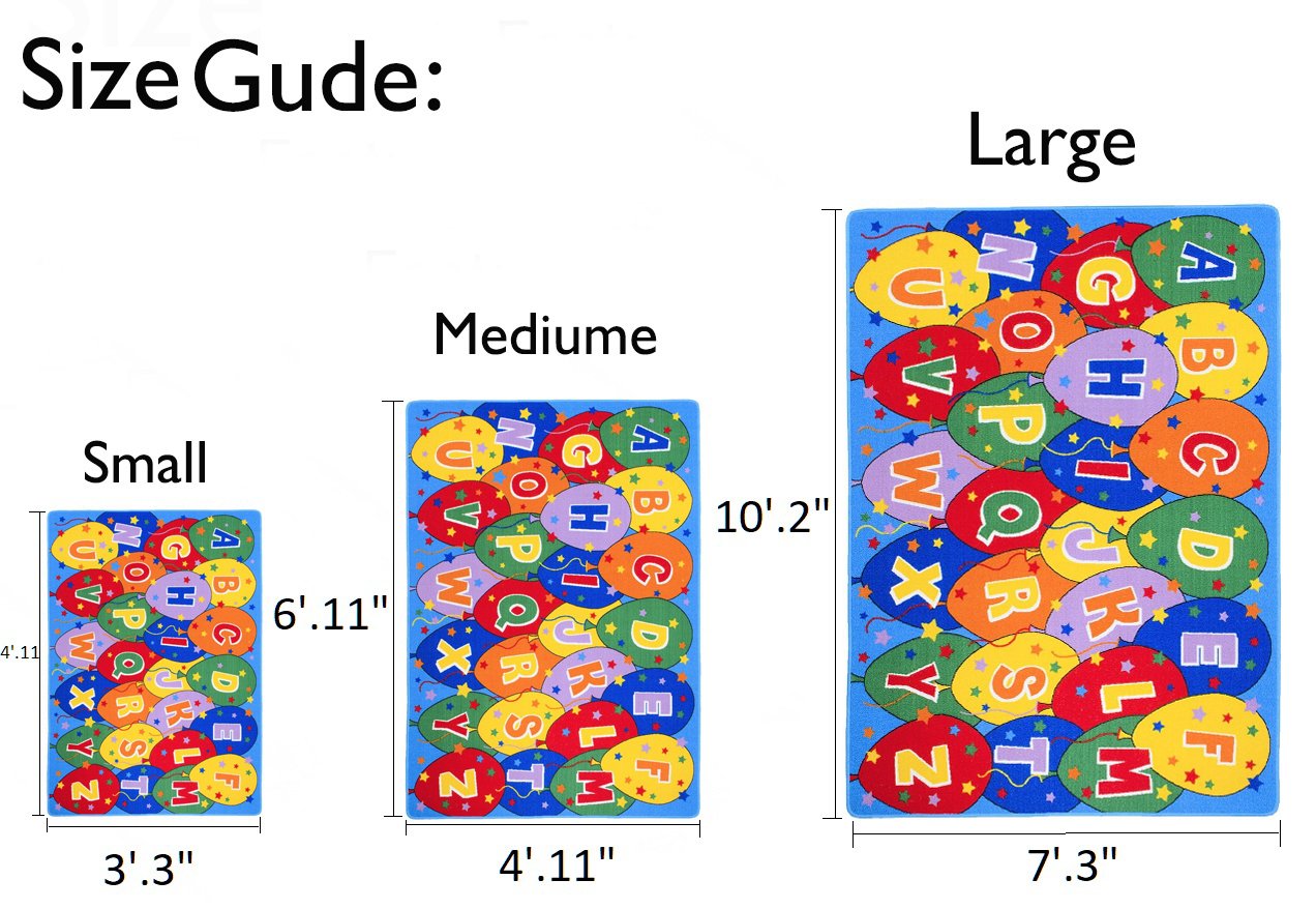 Teaching ABC Balloons Party accent Kids Educational play mat Non-Slip