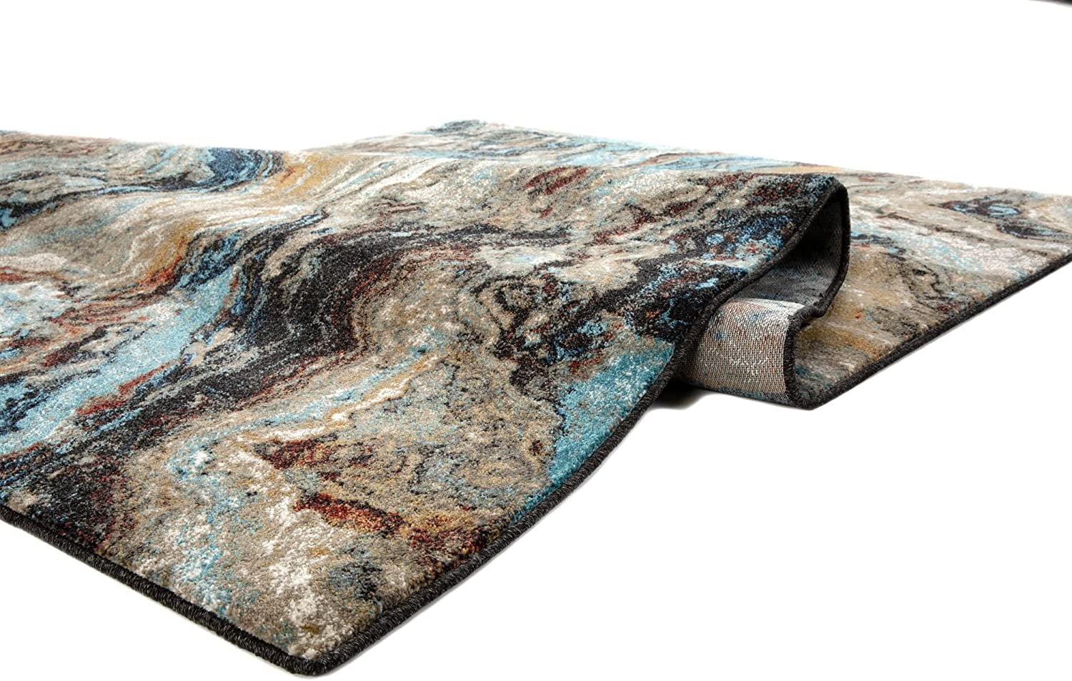 Marble Rugs Turquoise Burgundy # 90