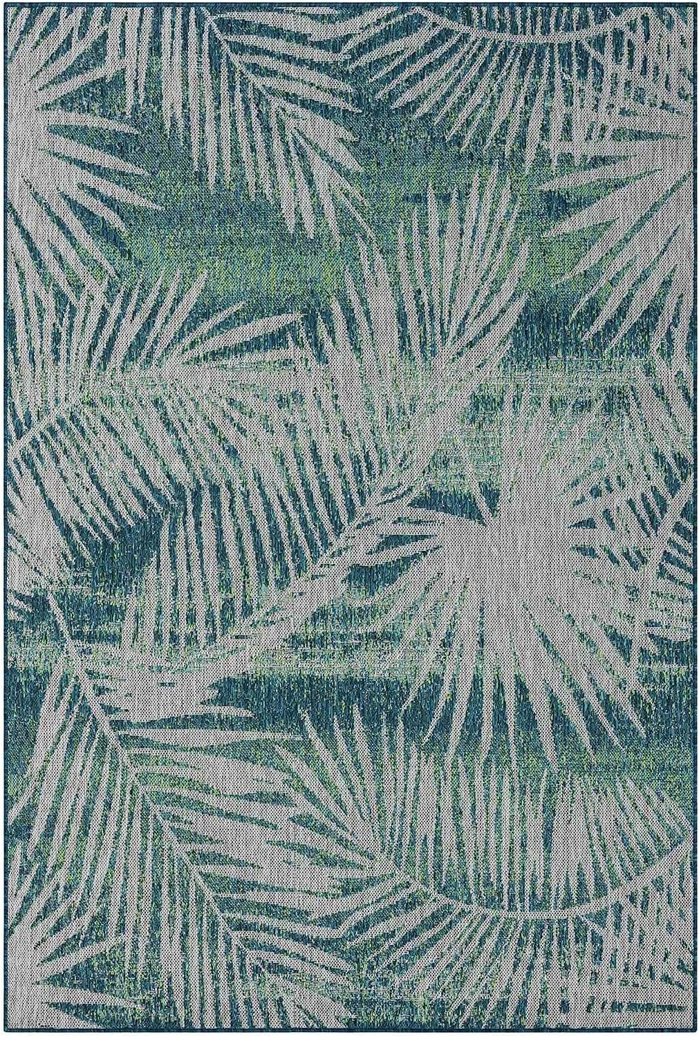 Leaf Pattern Outdoor Rug – Waterproof and Fade-Resistant – 5x7 & 8x10 Sizes