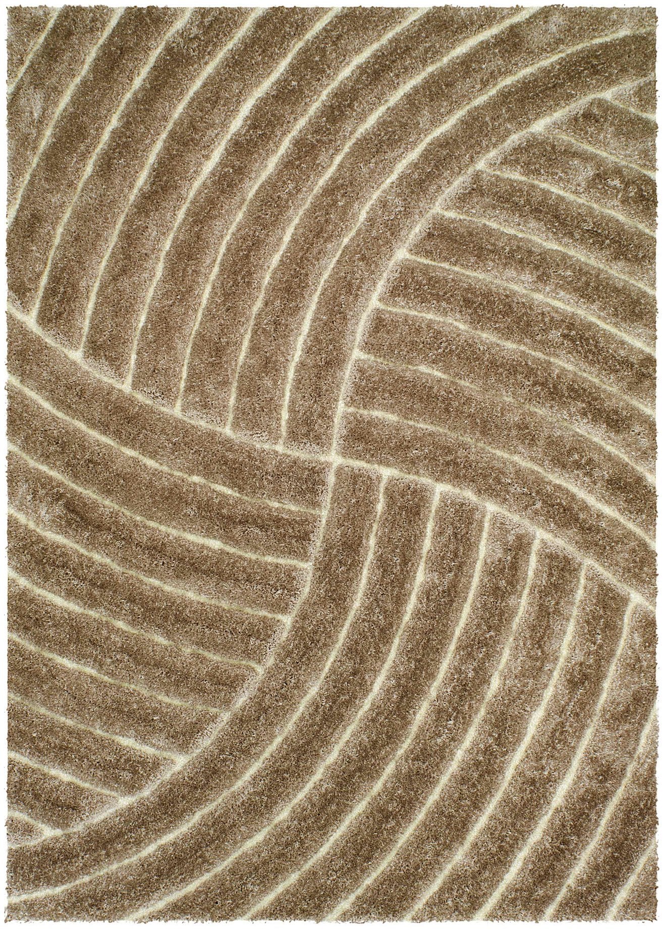 3-D Hand Carved Shaggy Rug - Soft Modern Colors