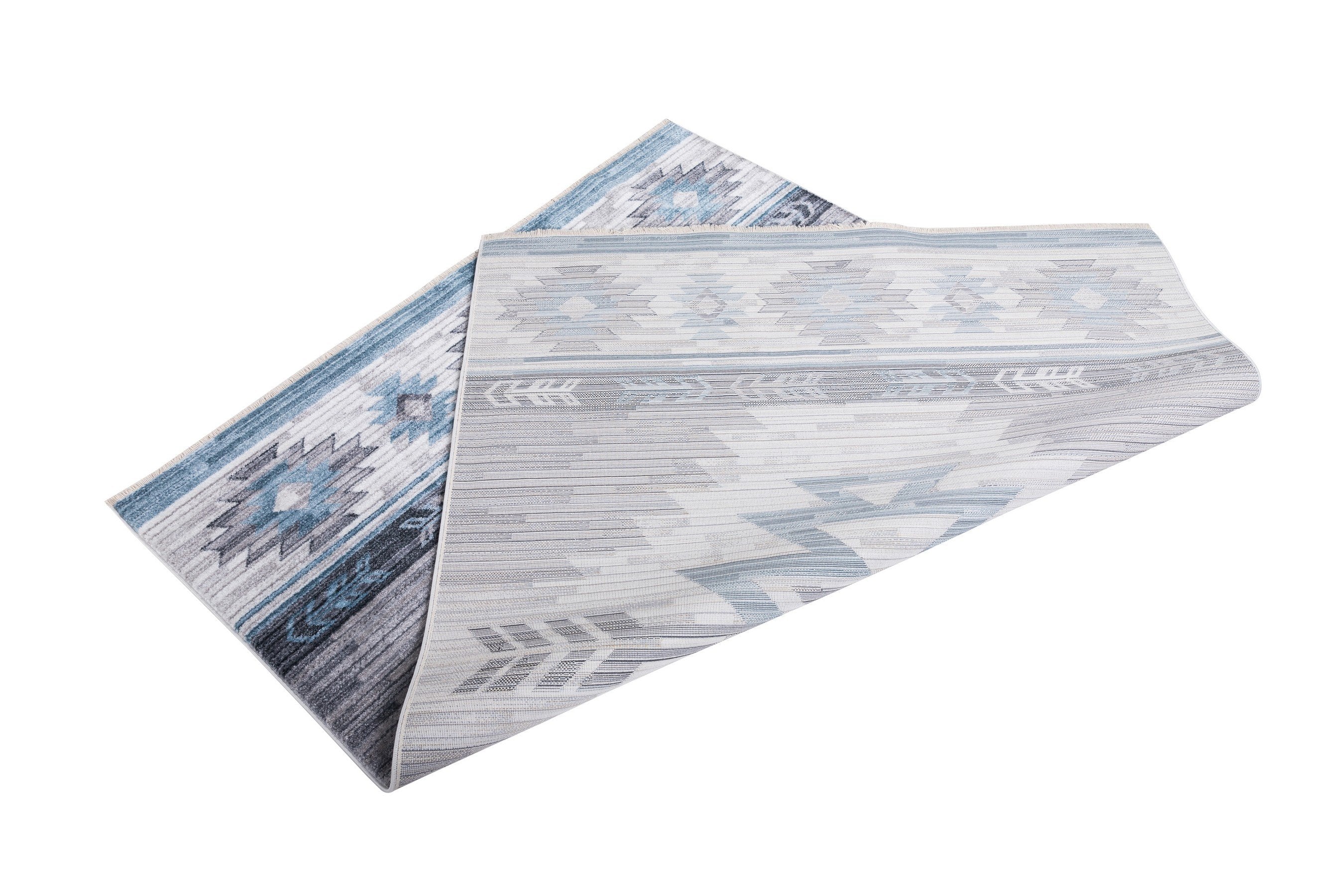 Navajo Tribal Rug – Easy Clean, Foldable, Rust/Grey/Black/Blue/Glacier/Orange/Denim