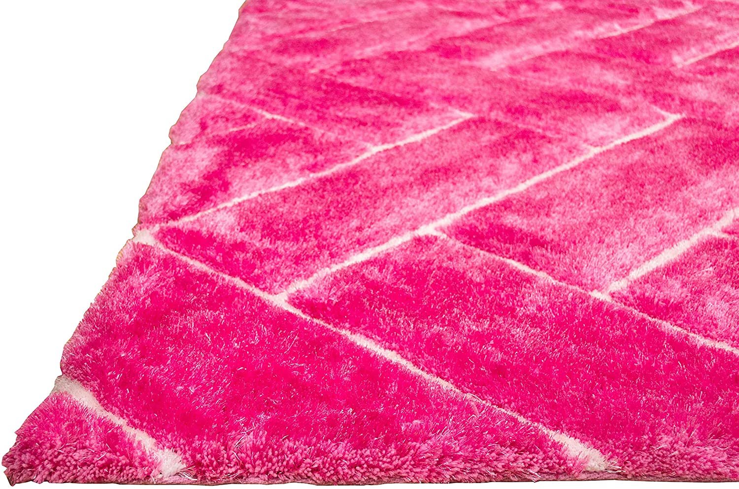 3-D Hand Carved Shaggy Rug - Soft Modern Colors