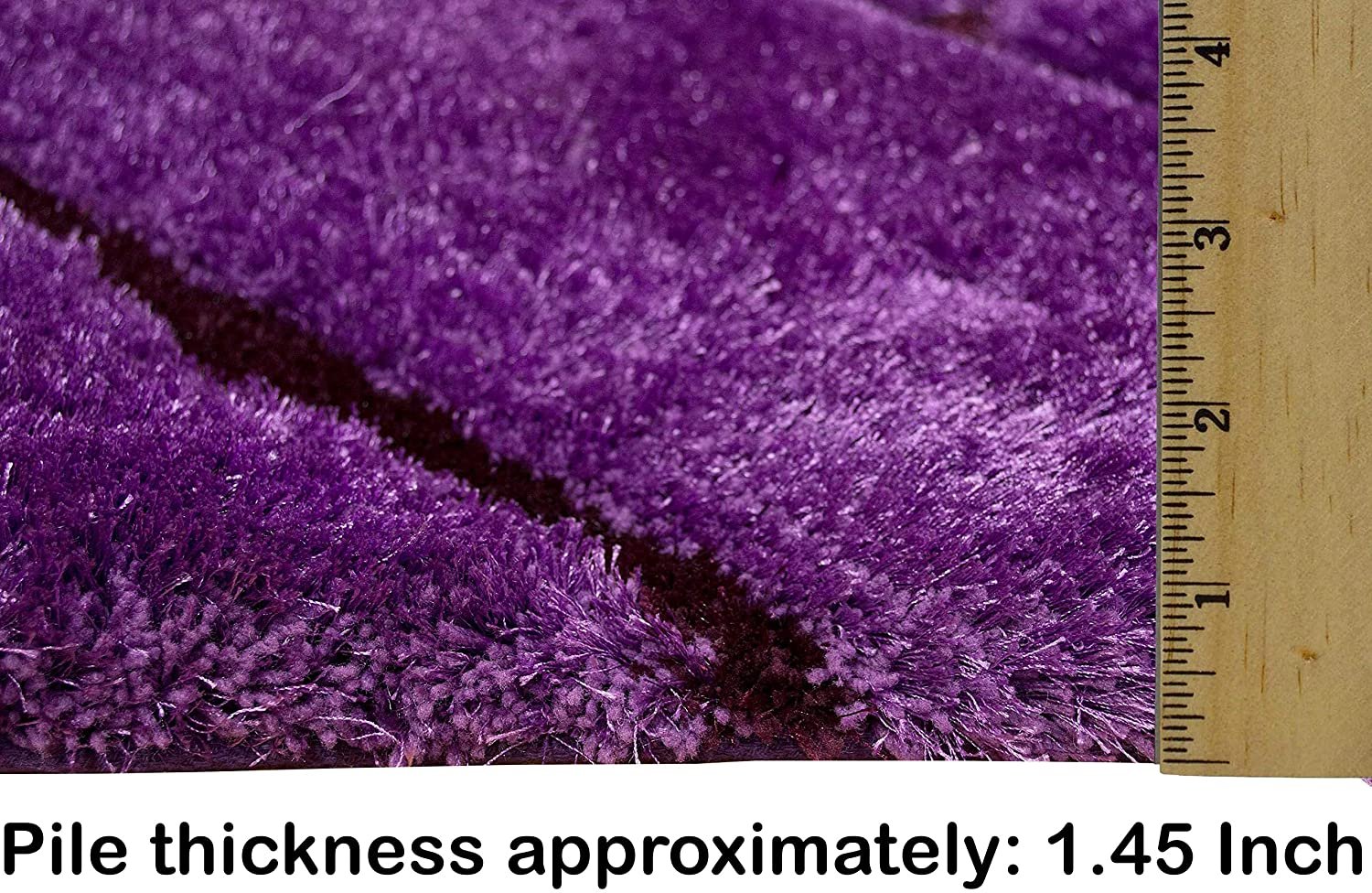 3-D Hand Carved Shaggy Rug - Soft Modern Colors