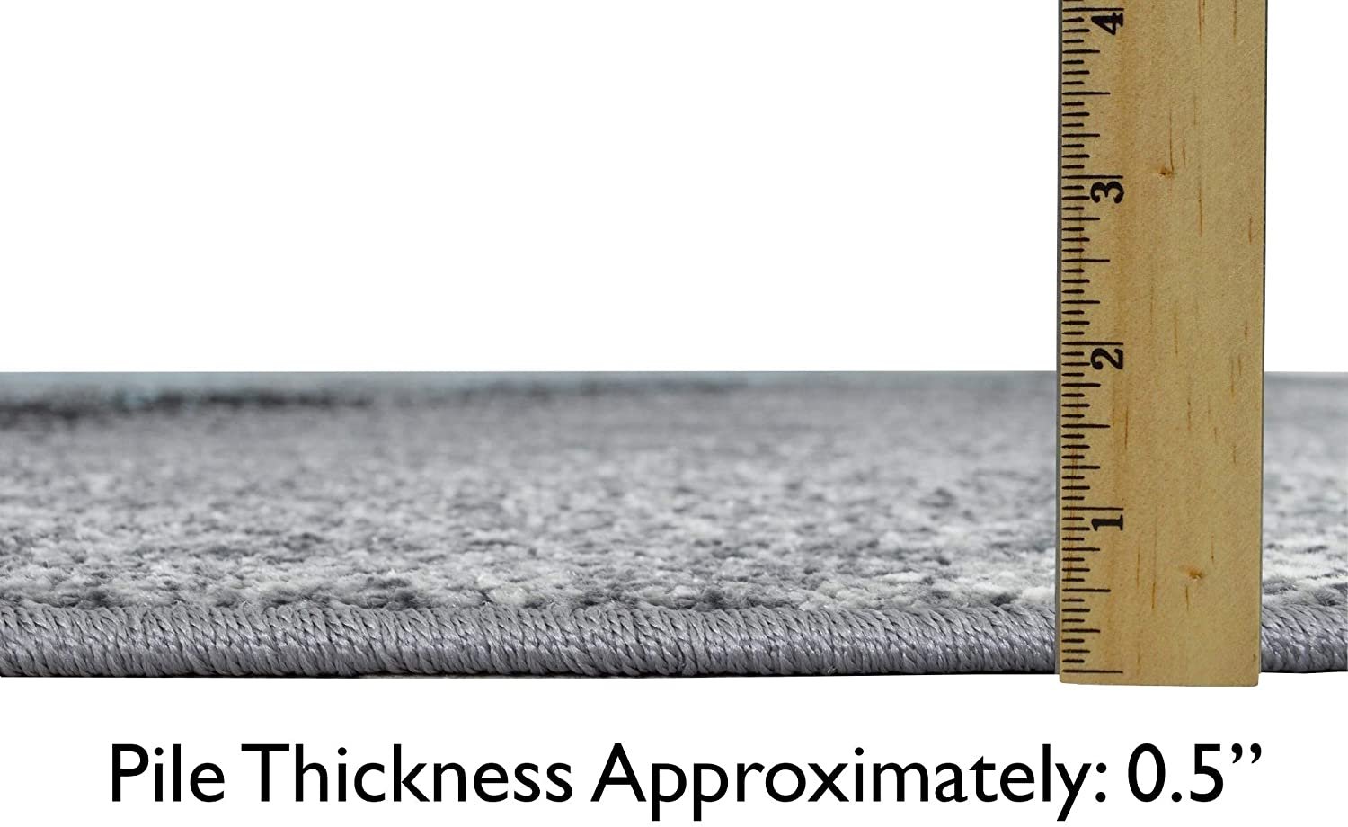 HR - 5’ X 7' Abstract Distressed Color Rugs Modern, Blue Silver Black Gray