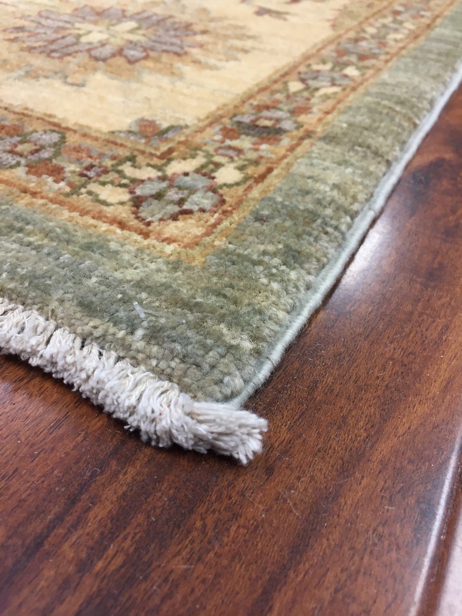 Hand Knotted Pakistan Rug-Real Wool Allover Floral -Burgundy/Olive/Multi-(10.3 by 8.4 Feet)