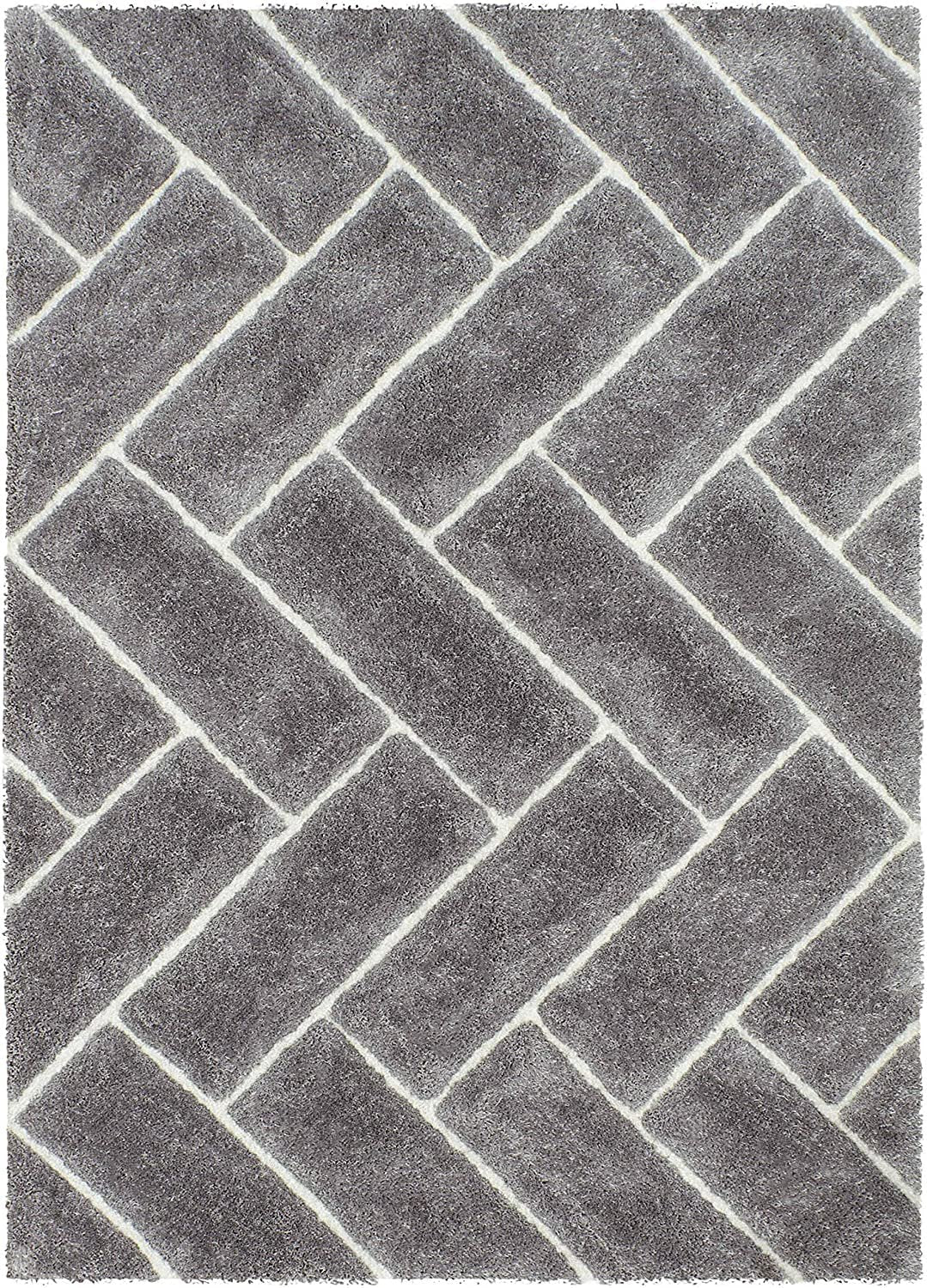 3-D Hand Carved Shaggy Rug - Soft Modern Colors