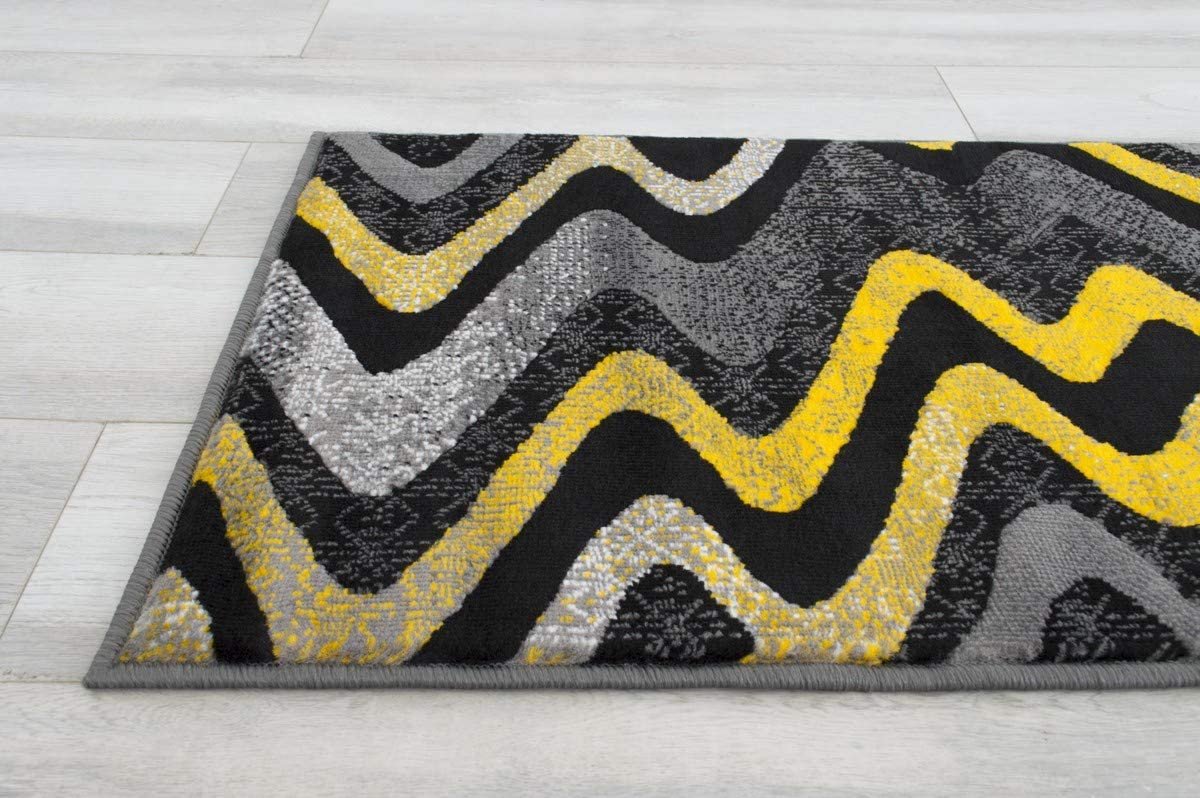 Abstract Area Rug Modern Zigzag Wave #66
