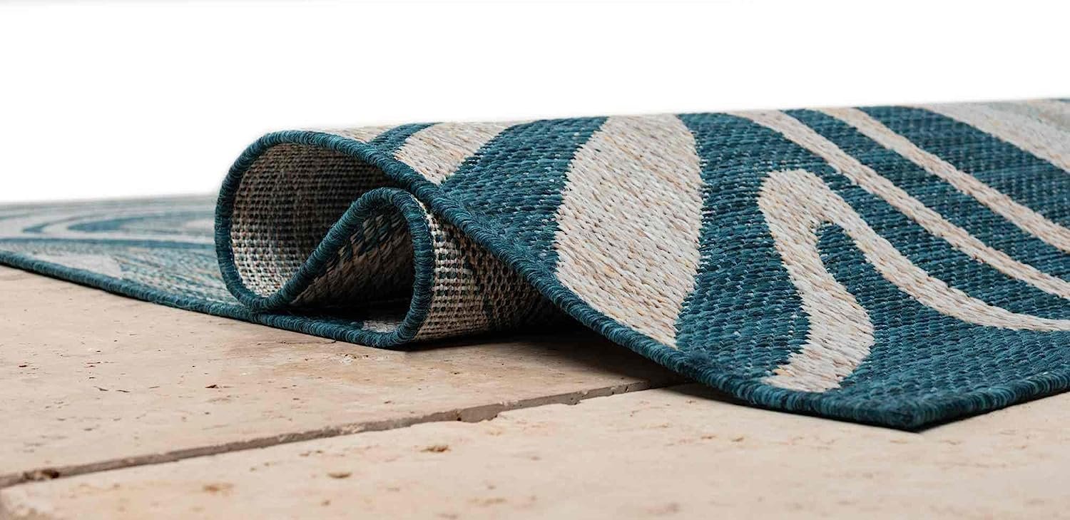 Ocean Pattern Outdoor Rug – Waterproof, Fade-Resistant – 5x7 & 8x10 Sizes