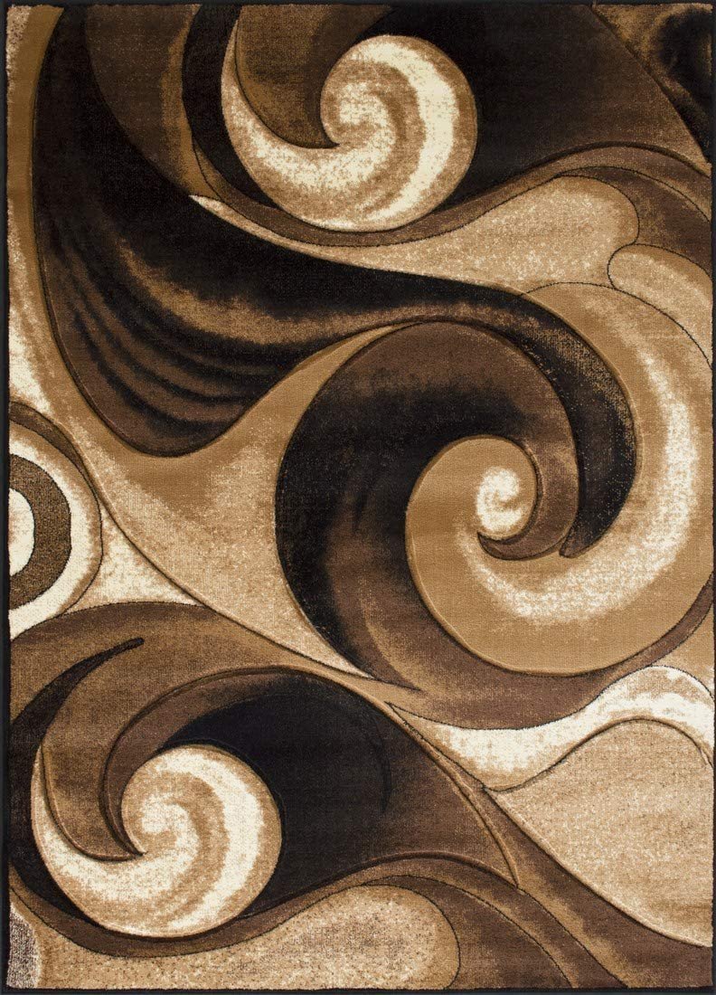 Swirls Abstract Design Hand Carved Rugs #10