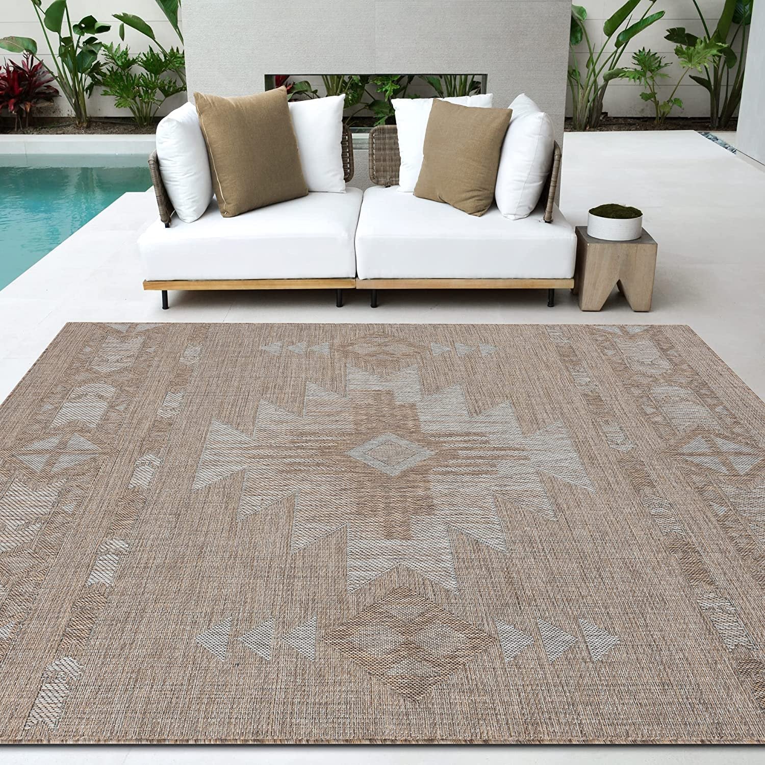 Southwestern Navajo Outdoor Rug – Waterproof and Fade-Resistant – 5x7 & 8x10 Sizes