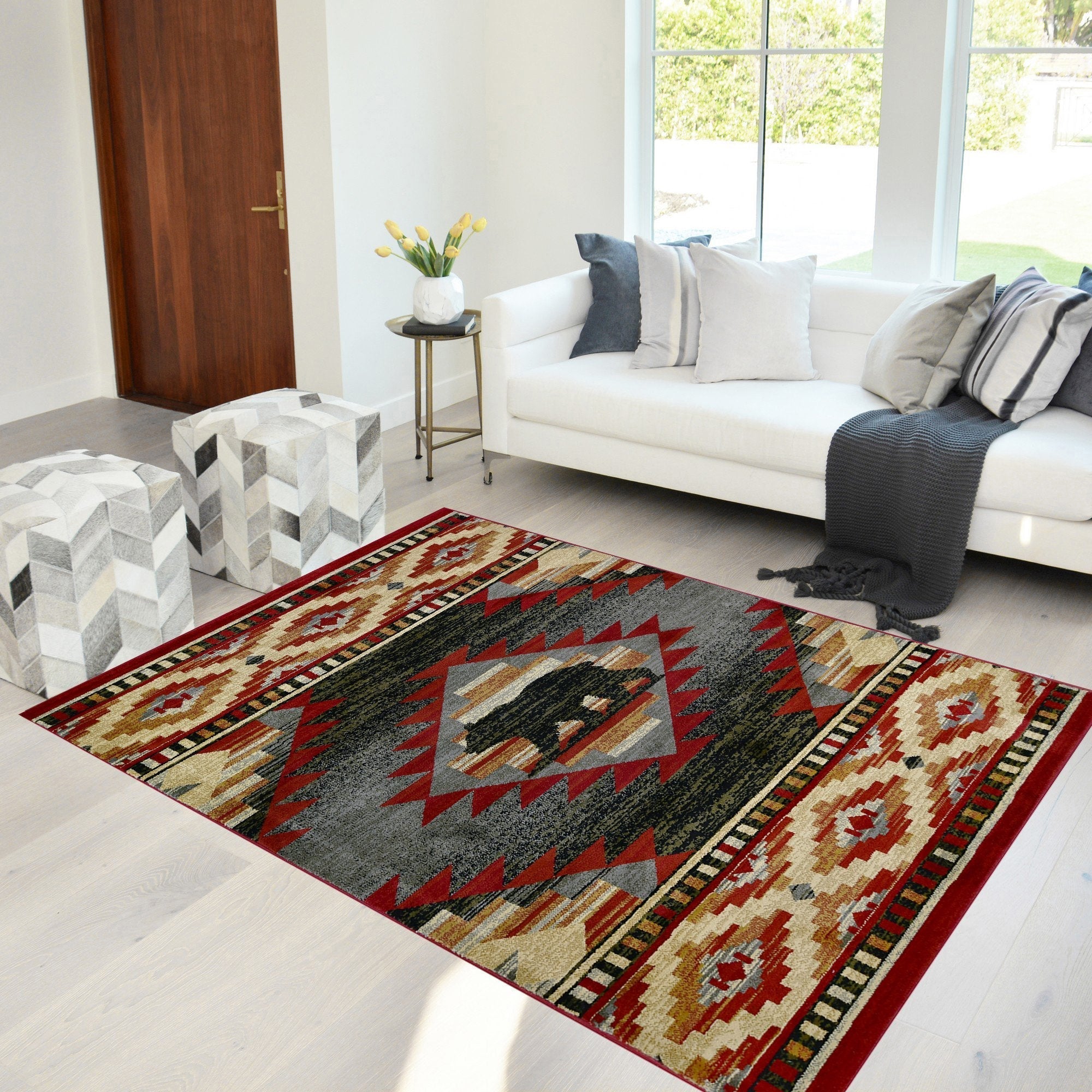 Handcraft Rugs Cabin outlets Rug Lodge, Cabin Nature and Animals Area Rug Modern Southwe