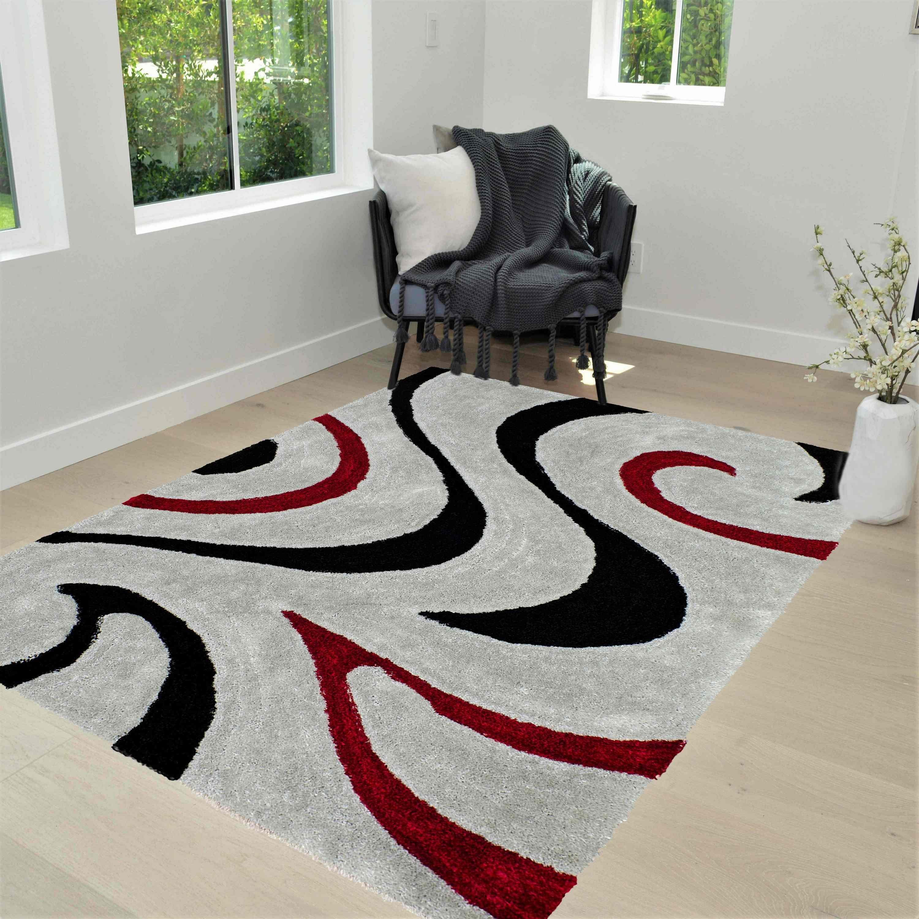 3-D Hand Carved Shaggy Rug #06