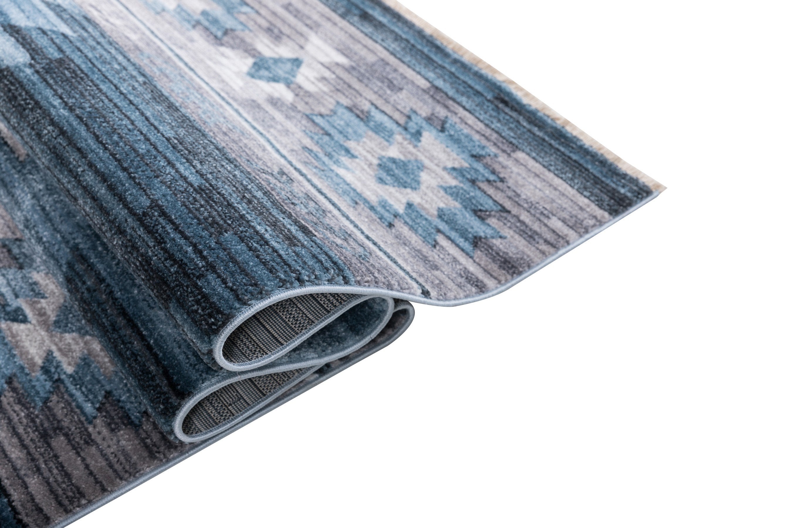 Navajo Tribal Rug – Easy Clean, Foldable, Rust/Grey/Black/Blue/Glacier/Orange/Denim