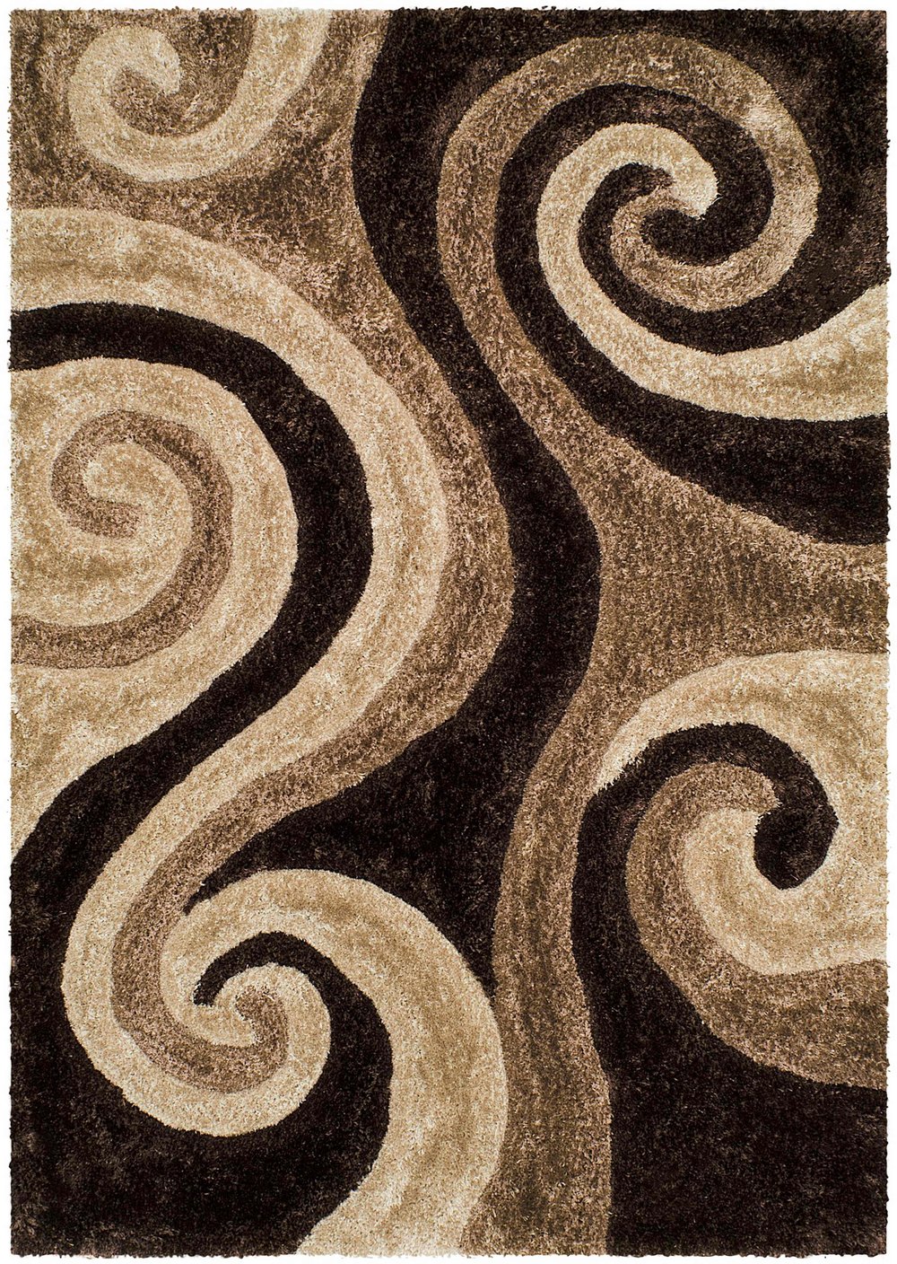 3-D Hand Curved Shaggy Rug #05