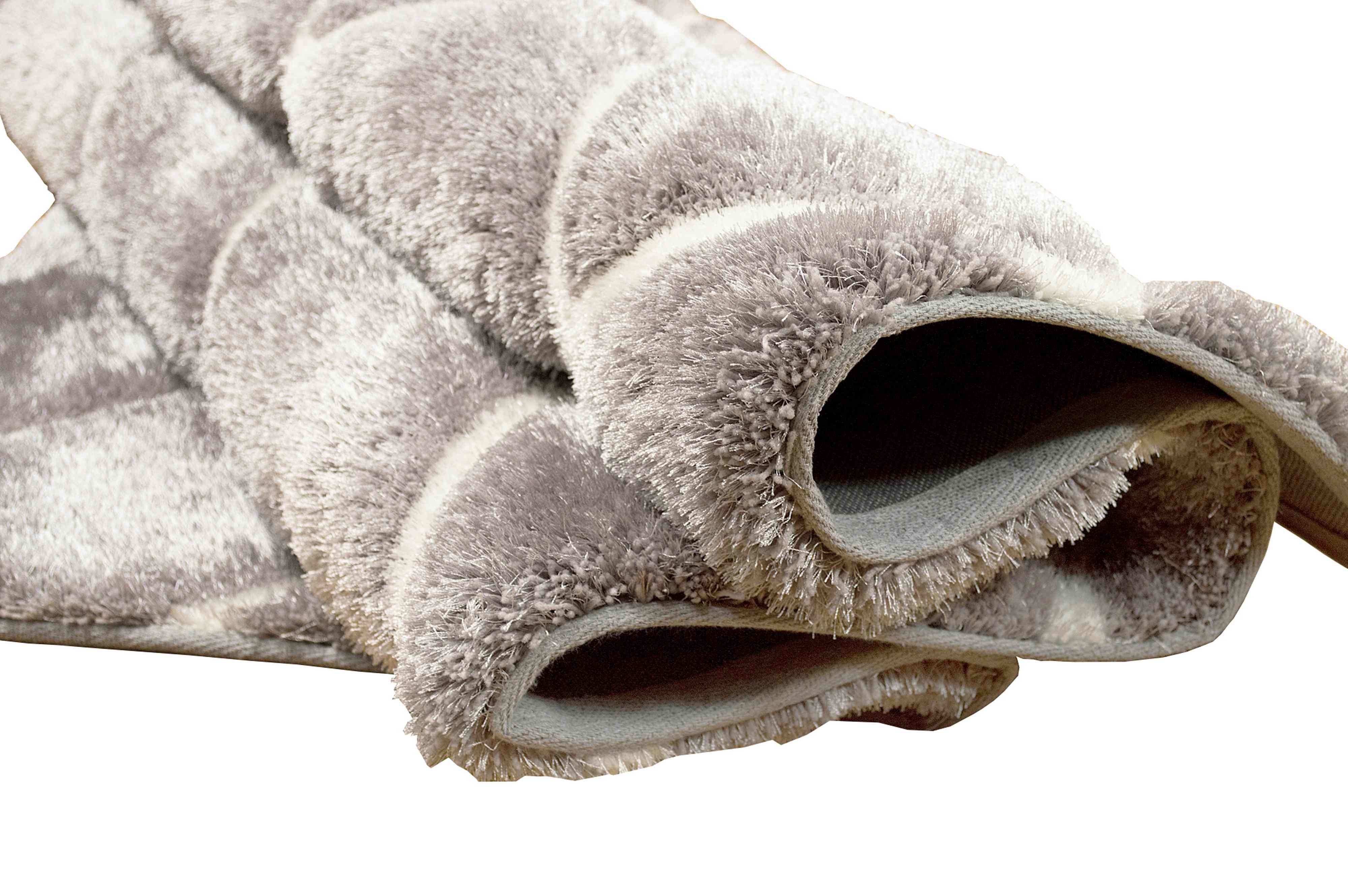 3-D Hand Carved Shaggy Rug - Soft Modern Colors