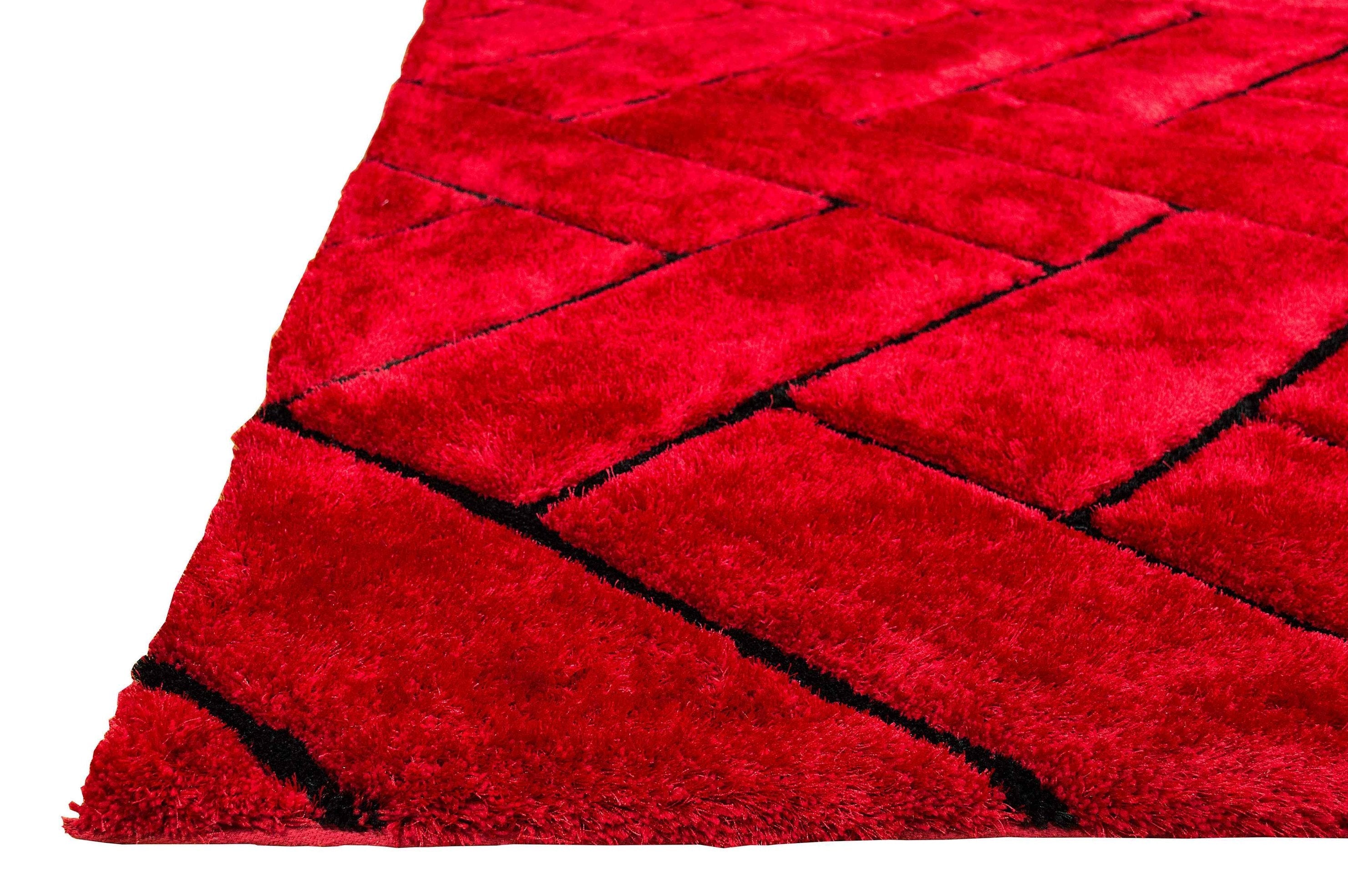 3-D Hand Carved Shaggy Rug - Soft Modern Colors