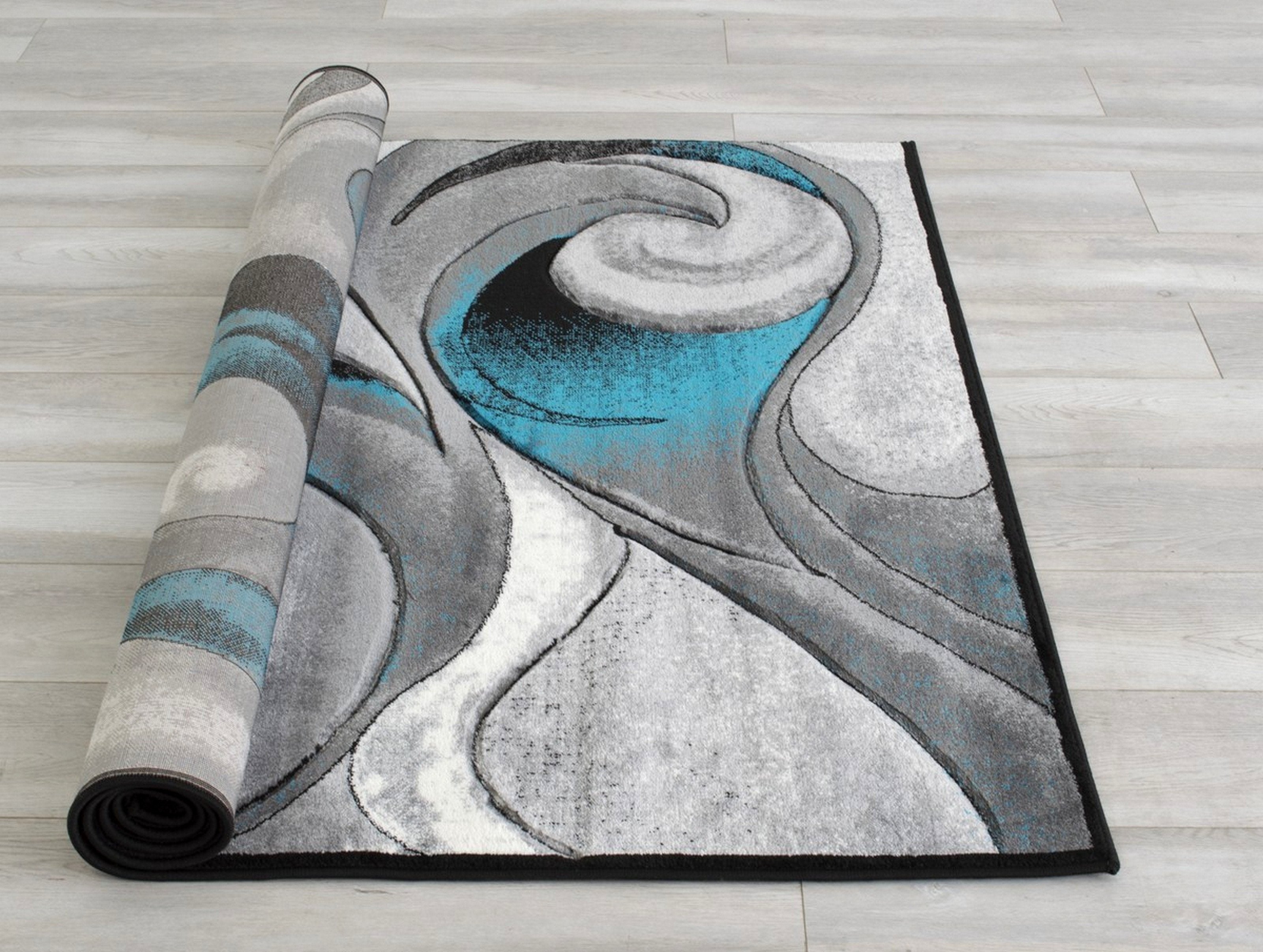 Swirls Abstract Design Hand Carved Rugs #10